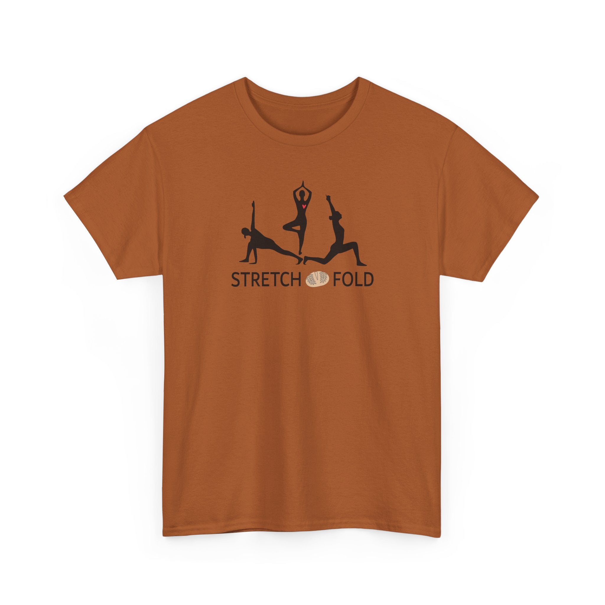 Yoga Pose Silhouettes Stretch and Fold Tee - Pilates Fitness for Sourdough Bakers and more! Silhouette Design Series