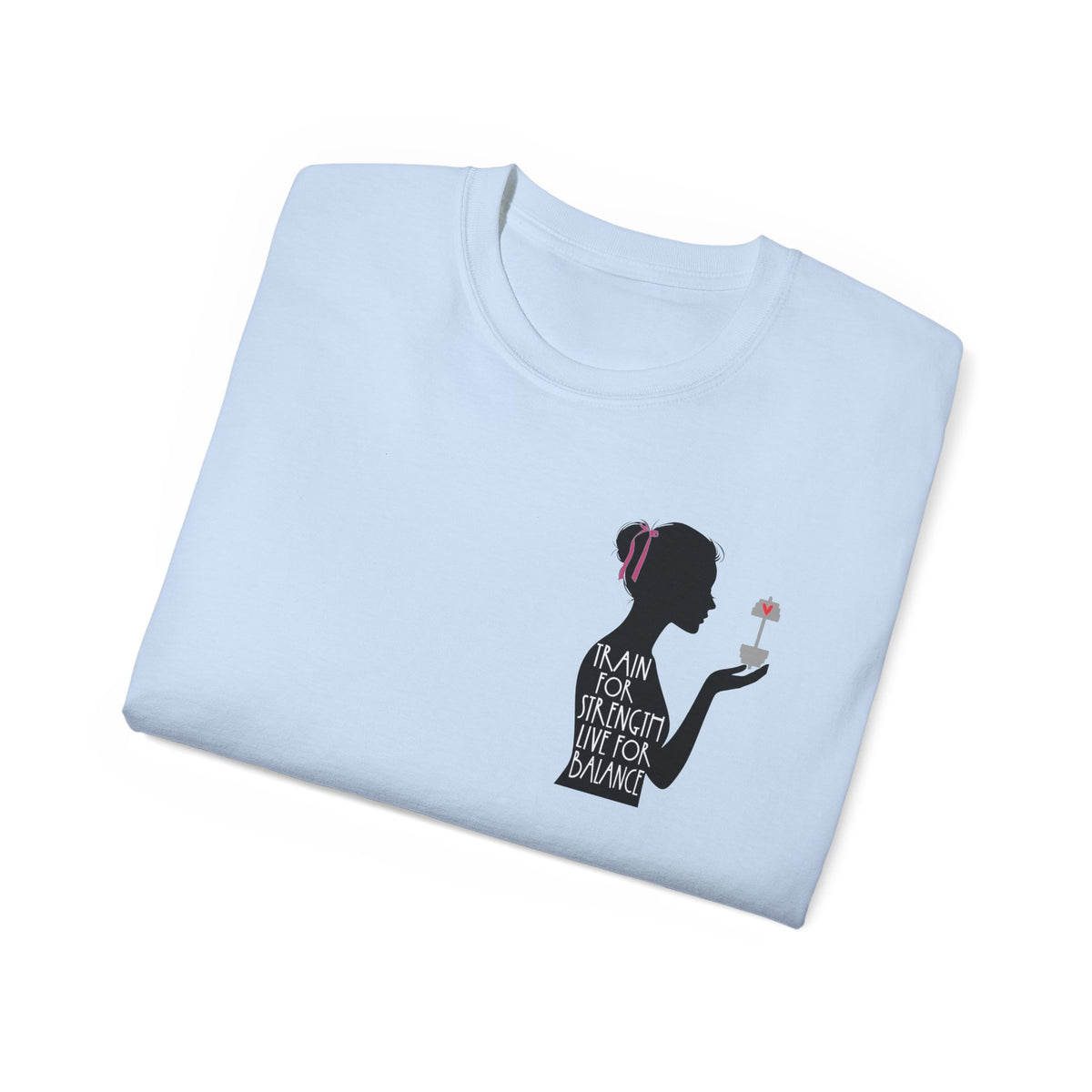 Train for Strength Live for Balance Tee - Promote Healthy Lifestyle T-shirt - Silhouette Design Series
