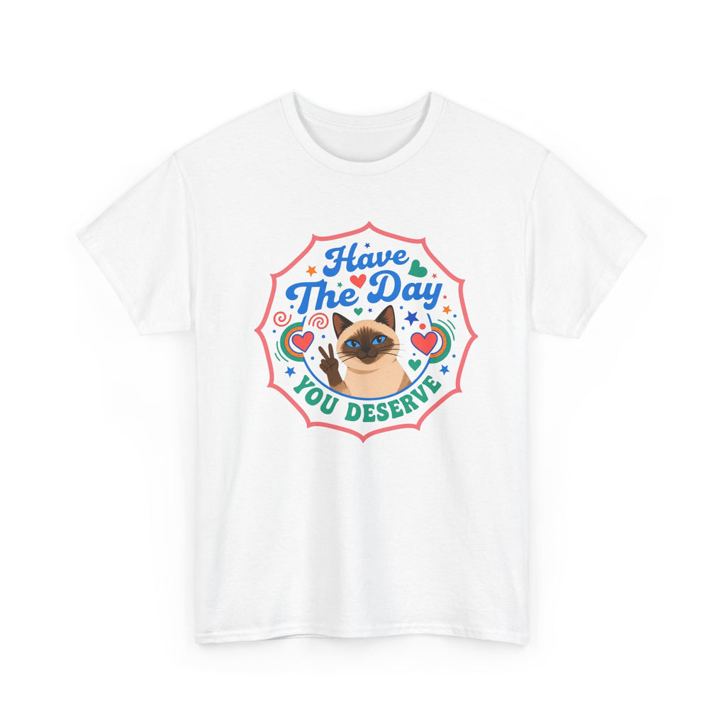 Have The Day You Deserve - Vintage Cat Tee (Good Vibes) - Fun Attire