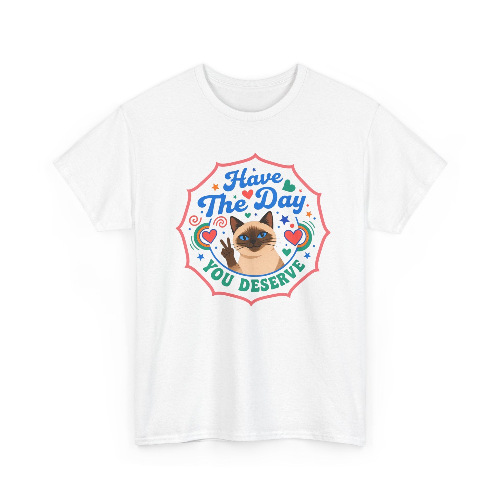 Have The Day You Deserve - Vintage Cat Tee (Good Vibes) - Fun Attire