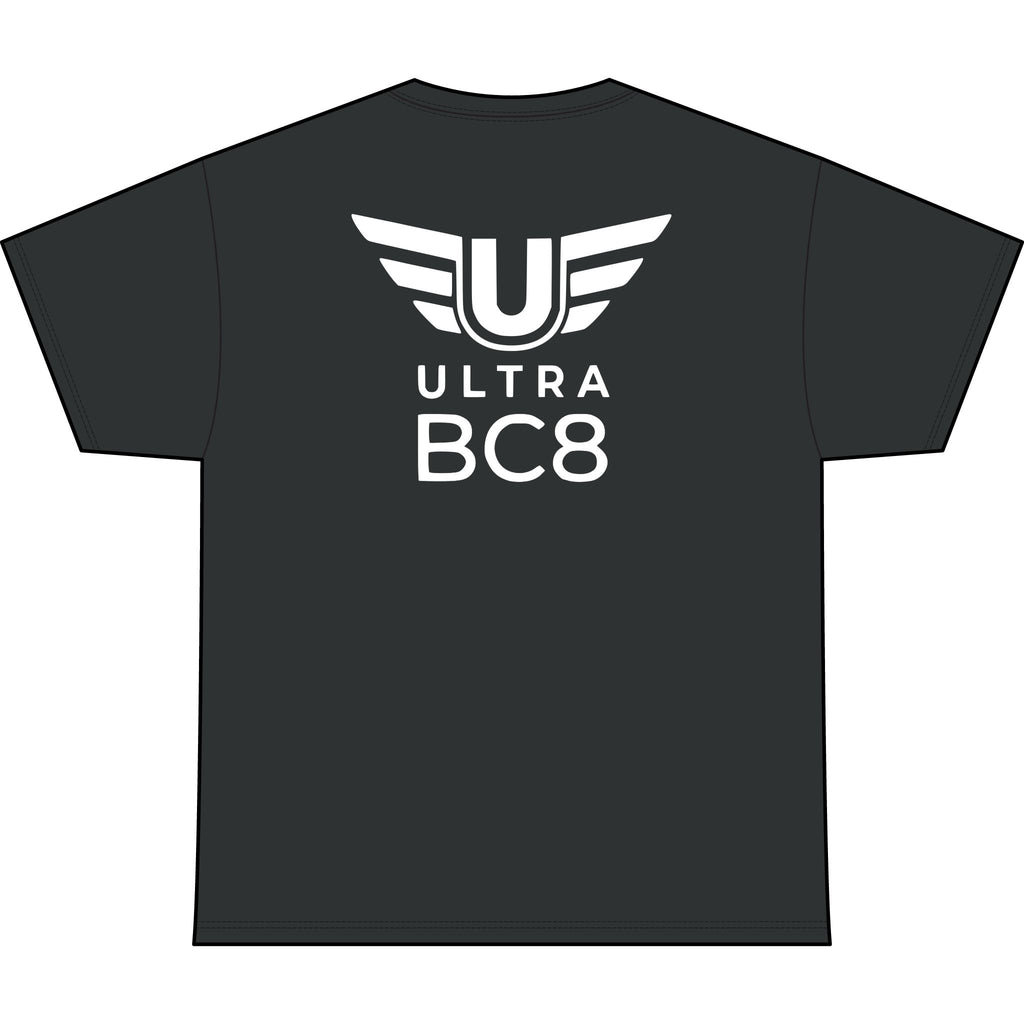 SW_Ultra BC8 Logo Performance Tee — Front & Back Design White Font