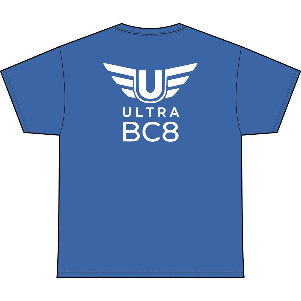 SW_Ultra BC8 Logo Performance Tee — Front & Back Design White Font
