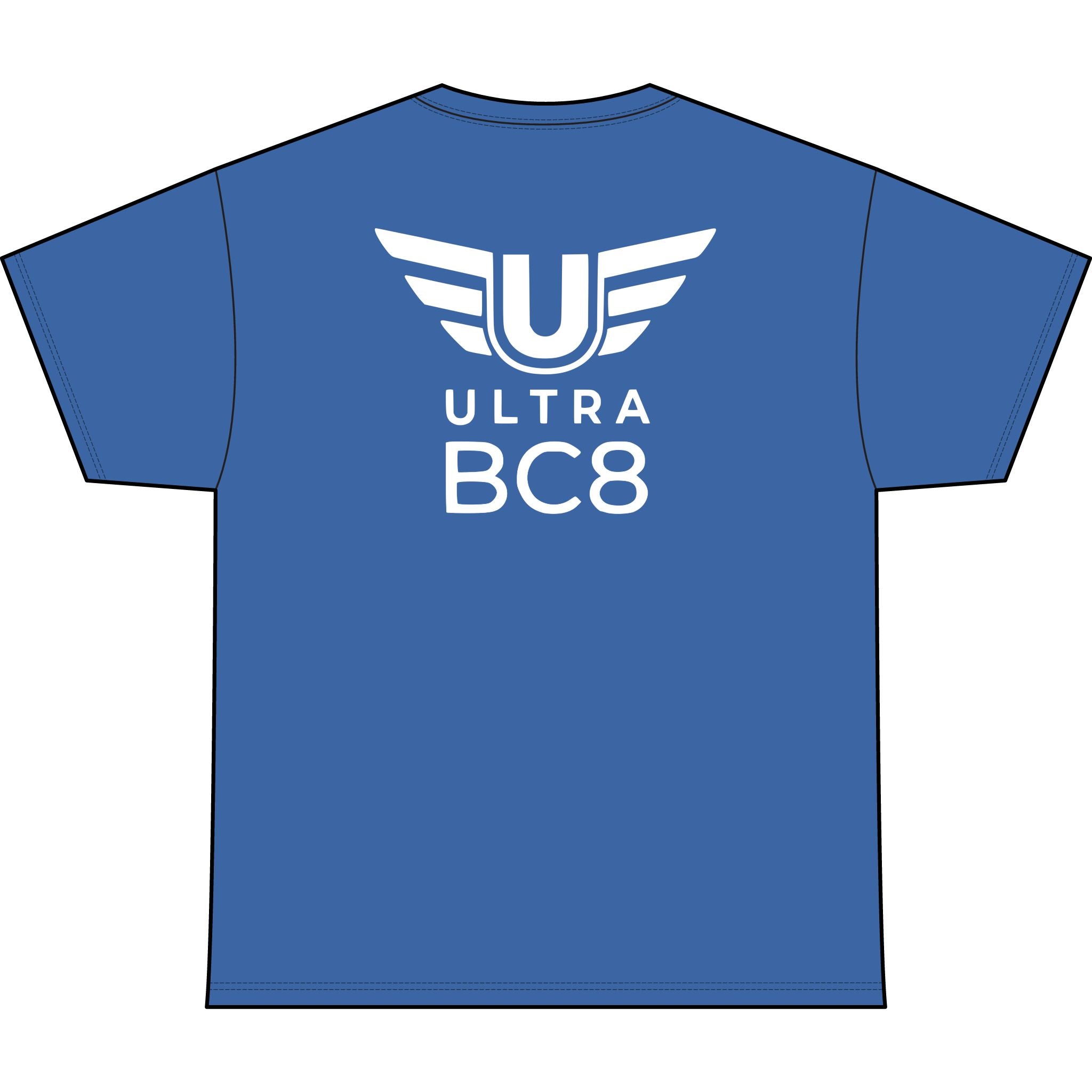 SW_Ultra BC8 Logo Performance Tee — Front & Back Design White Font