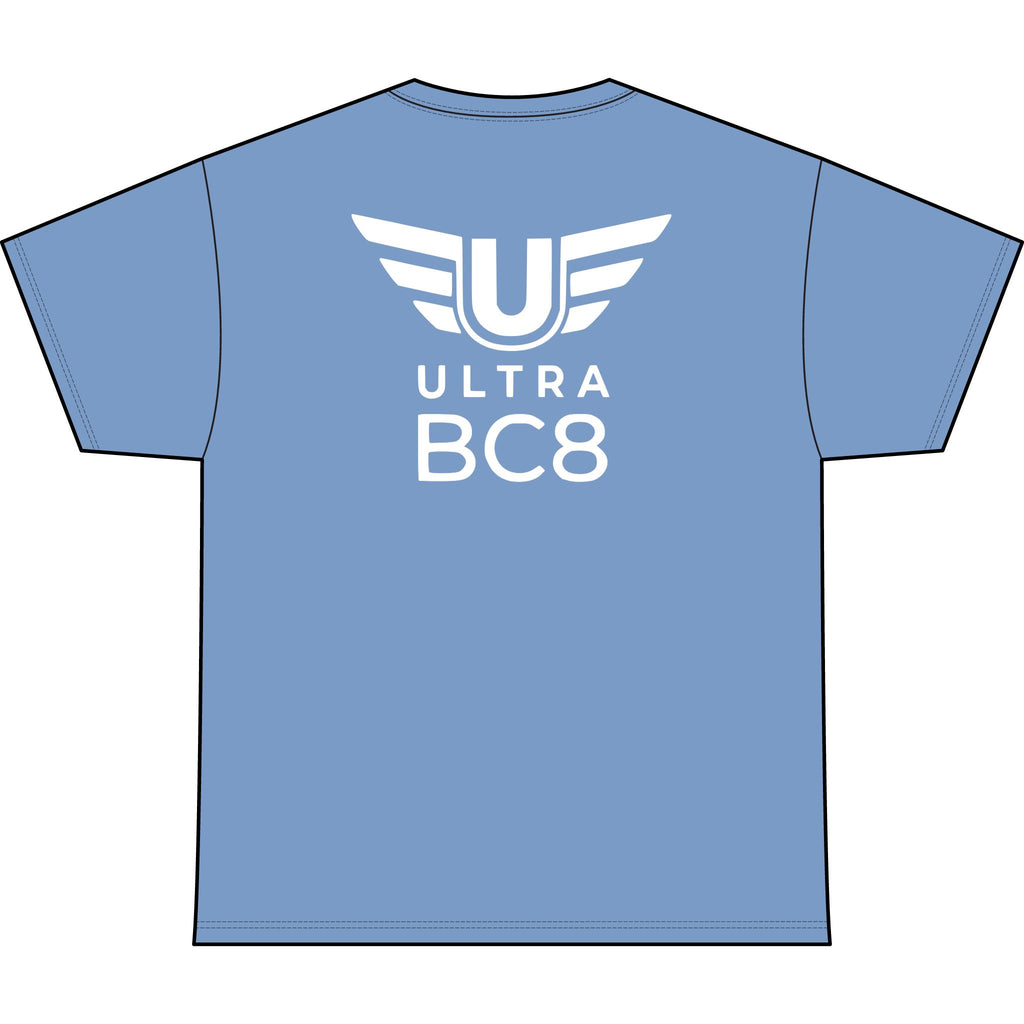 SW_Ultra BC8 Logo Performance Tee — Front & Back Design White Font