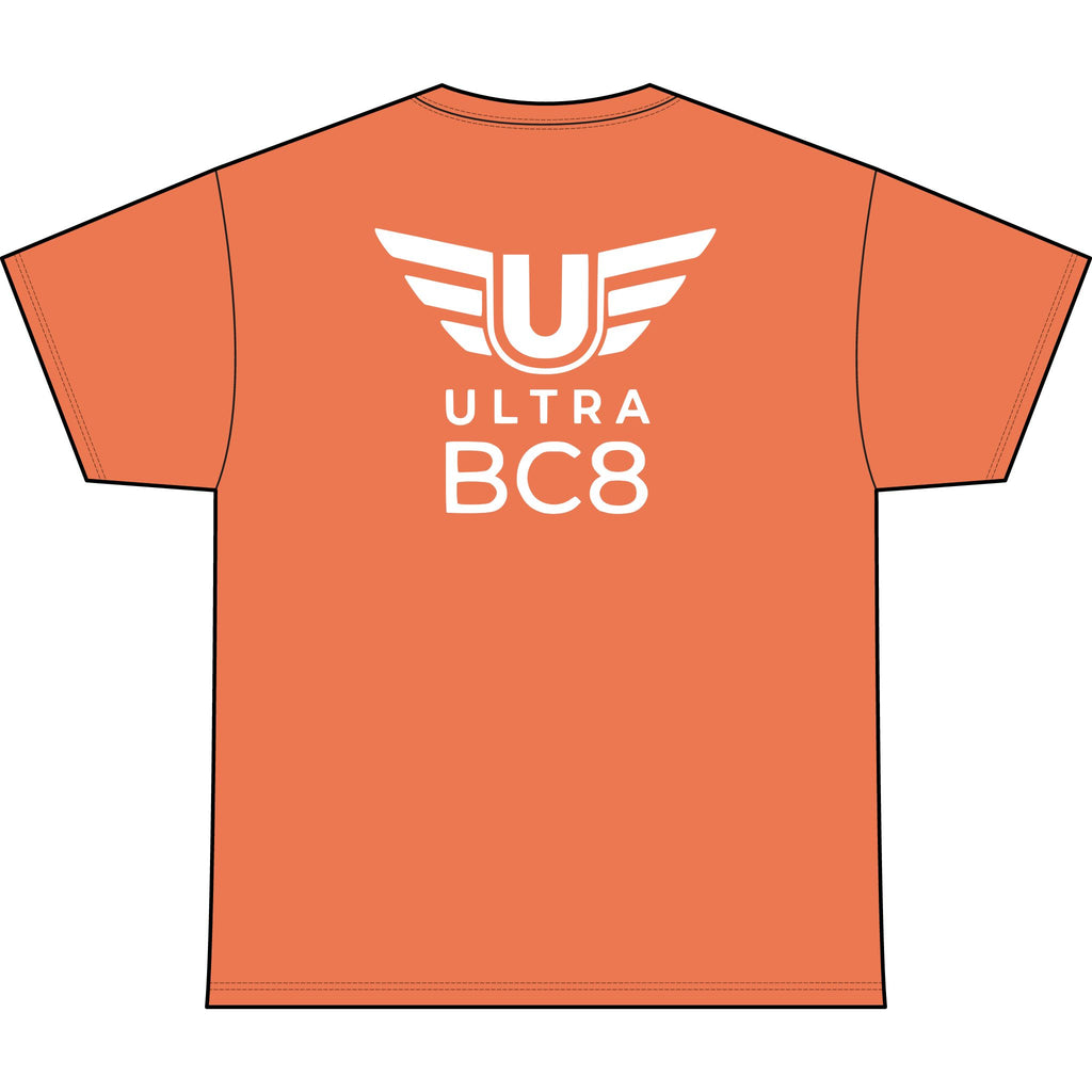 SW_Ultra BC8 Logo Performance Tee — Front & Back Design White Font