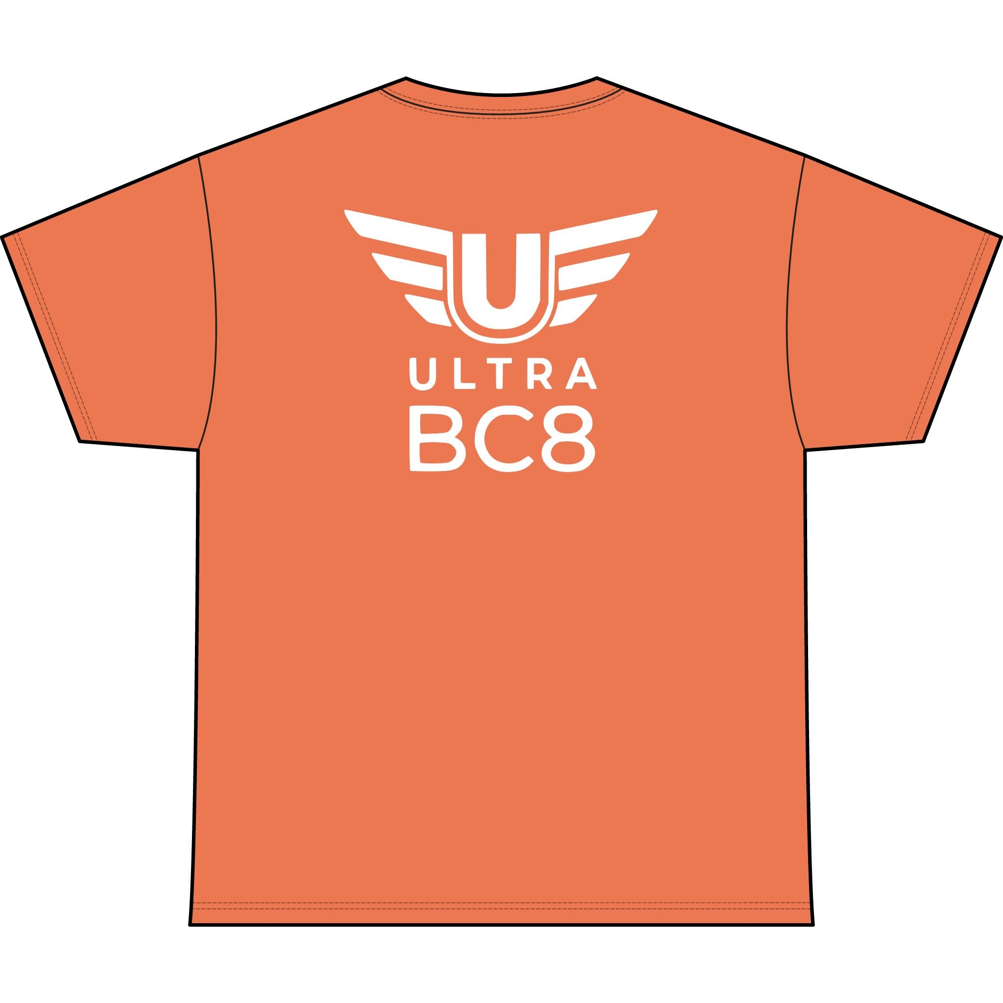 SW_Ultra BC8 Logo Performance Tee — Front & Back Design White Font