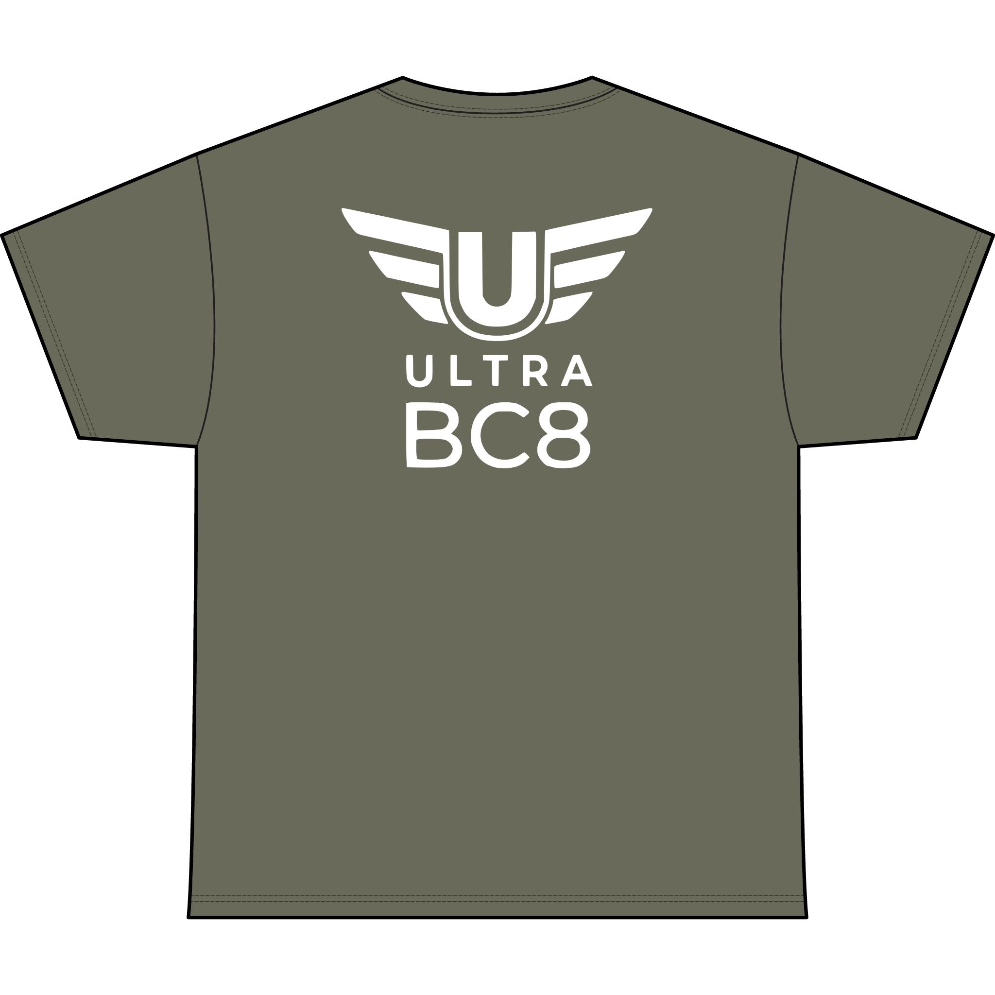 SW_Ultra BC8 Logo Performance Tee — Front & Back Design White Font
