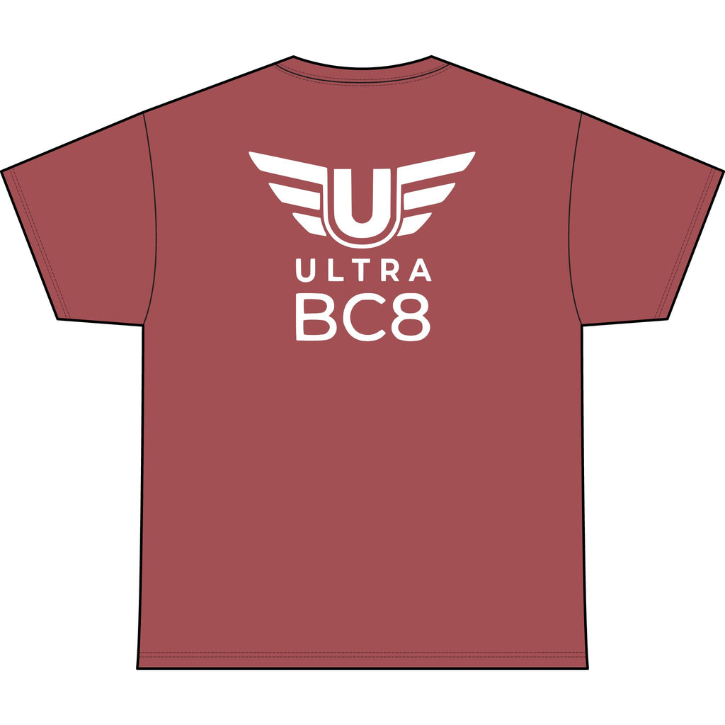 SW_Ultra BC8 Logo Performance Tee — Front & Back Design White Font