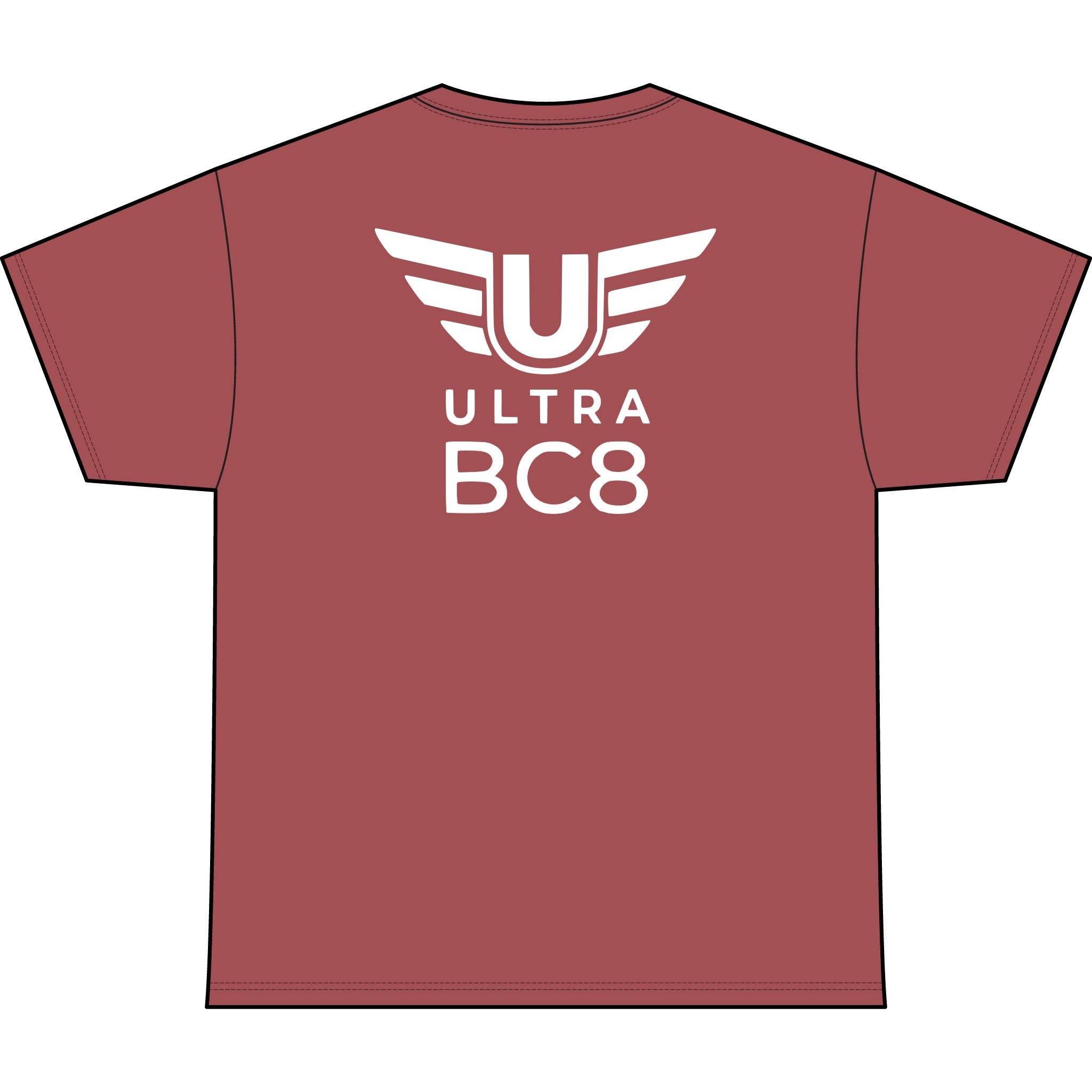 SW_Ultra BC8 Logo Performance Tee — Front & Back Design White Font