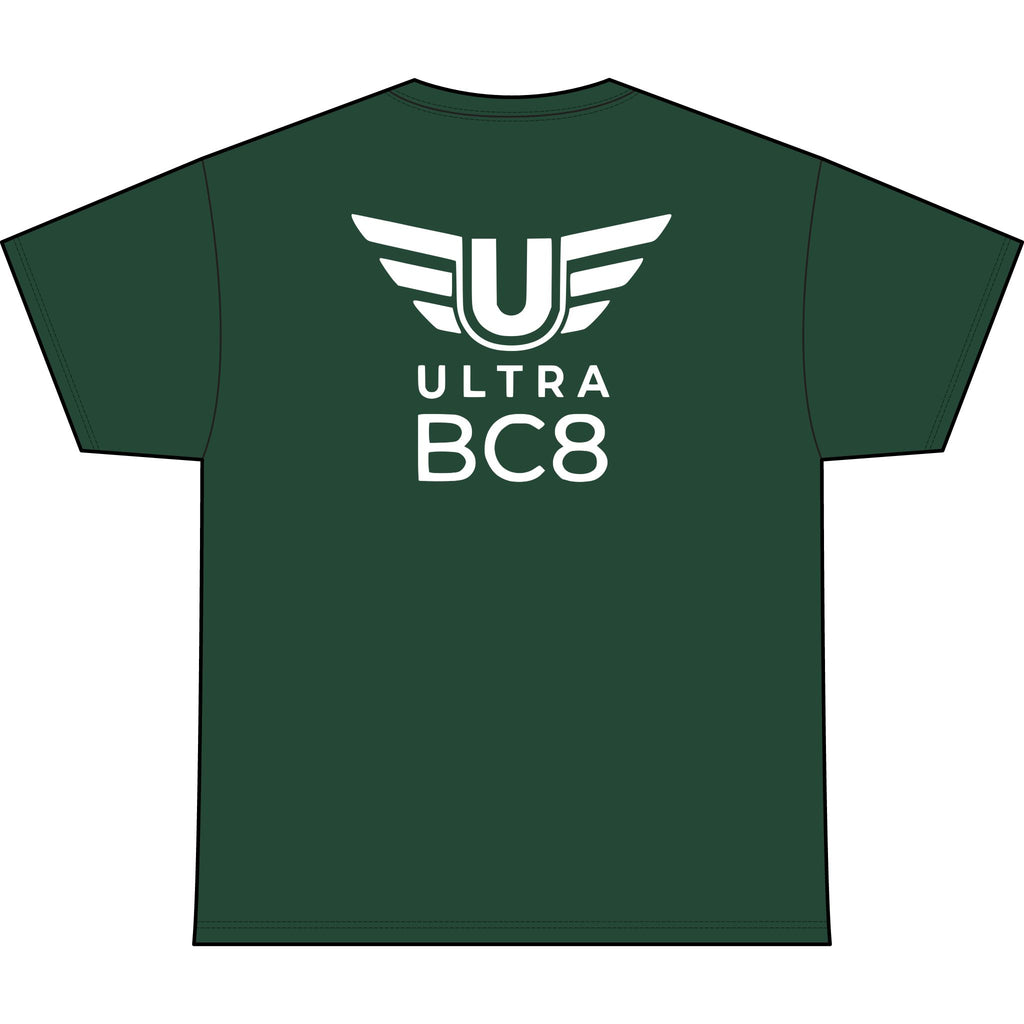 SW_Ultra BC8 Logo Performance Tee — Front & Back Design White Font