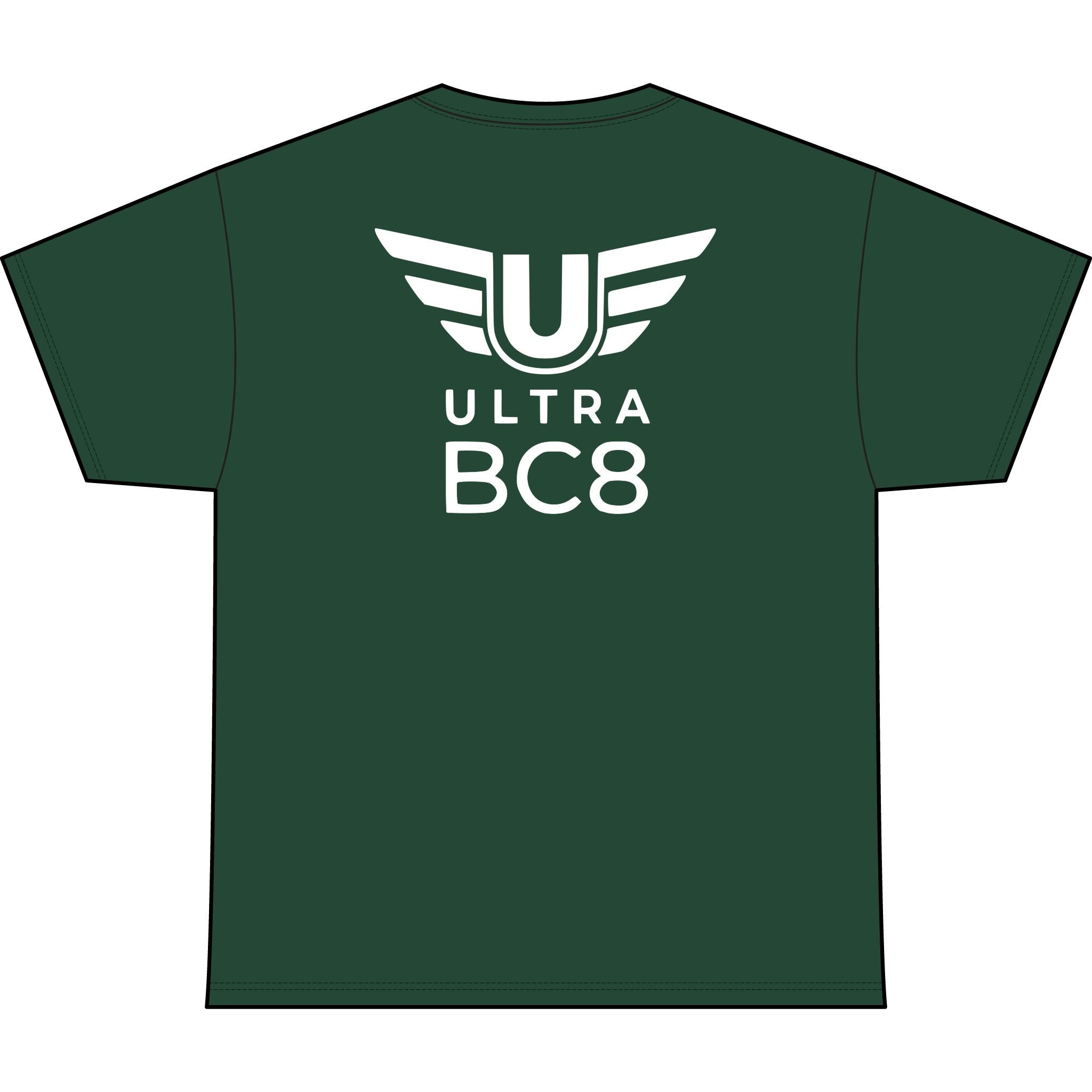 SW_Ultra BC8 Logo Performance Tee — Front & Back Design White Font