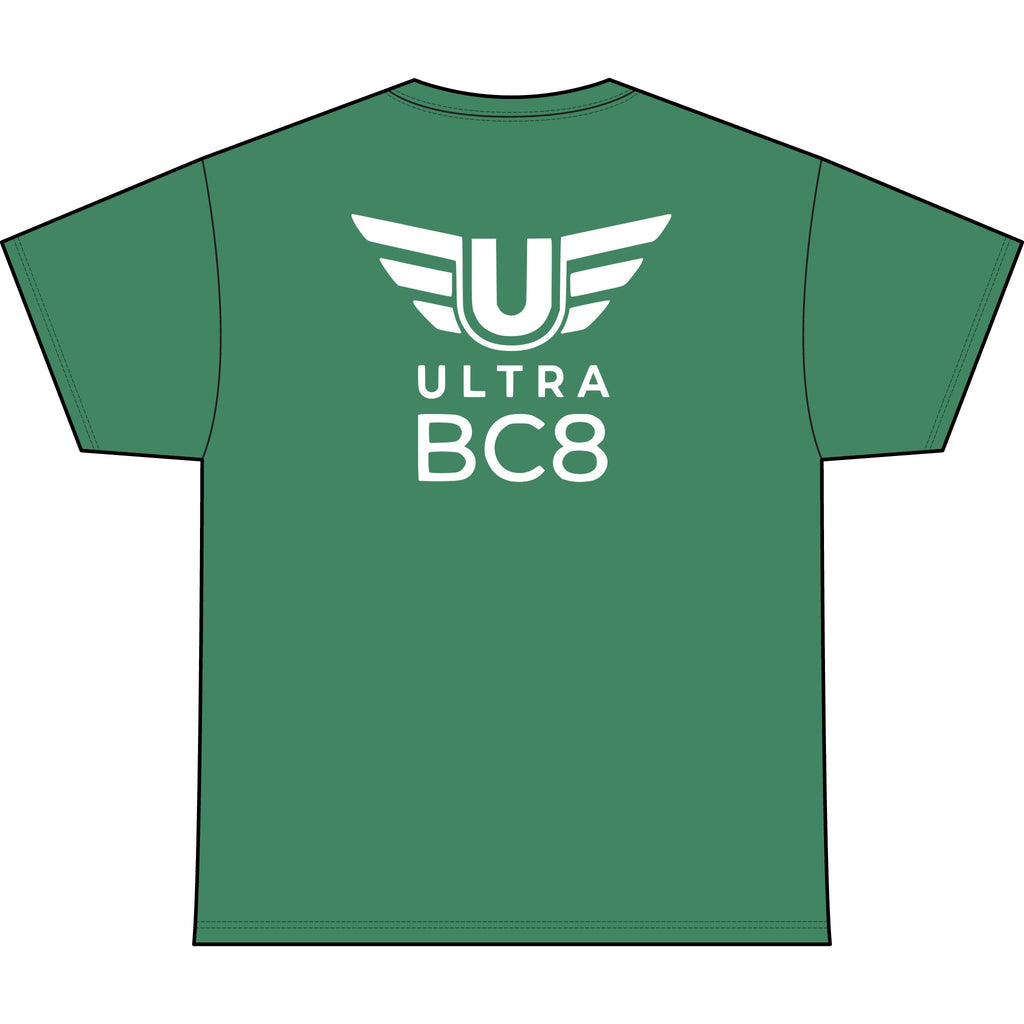 SW_Ultra BC8 Logo Performance Tee — Front & Back Design White Font