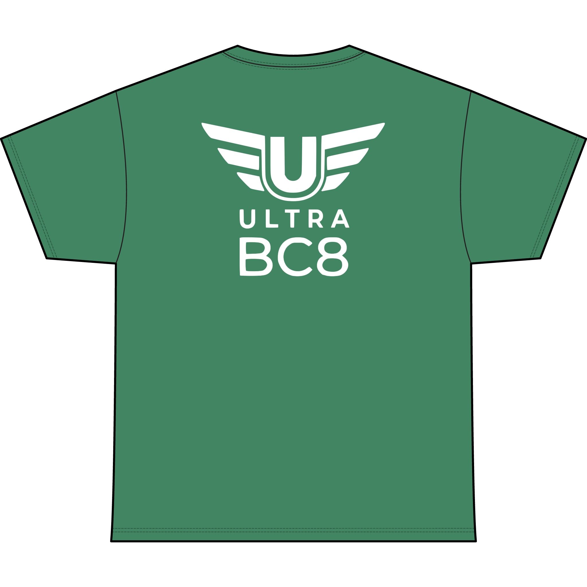 SW_Ultra BC8 Logo Performance Tee — Front & Back Design White Font