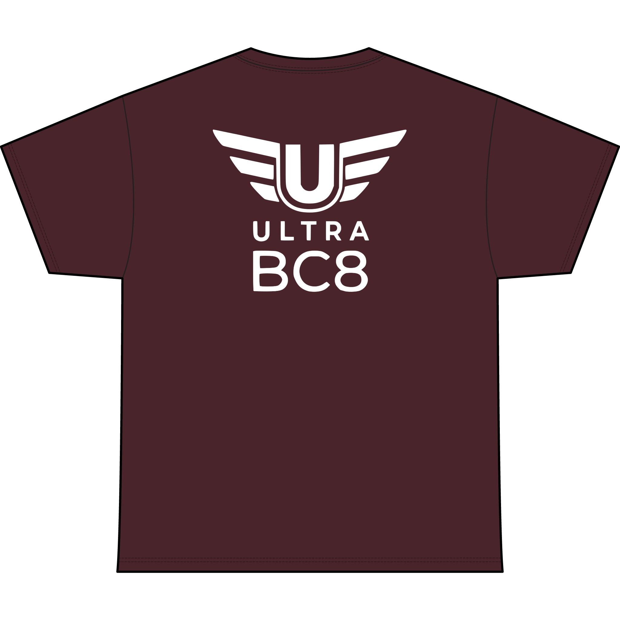 SW_Ultra BC8 Logo Performance Tee — Front & Back Design White Font