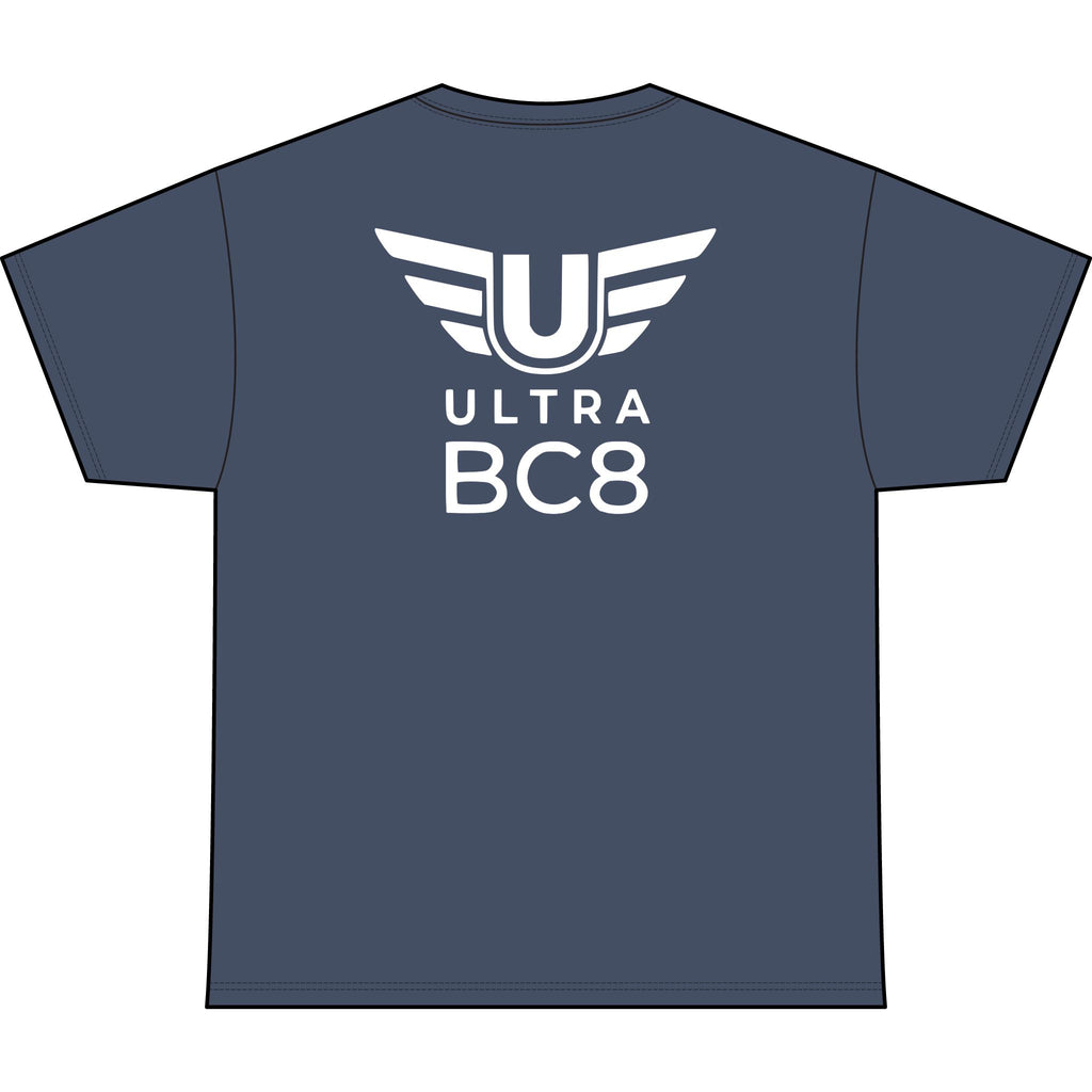 SW_Ultra BC8 Logo Performance Tee — Front & Back Design White Font