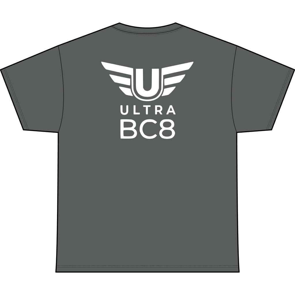 SW_Ultra BC8 Logo Performance Tee — Front & Back Design White Font