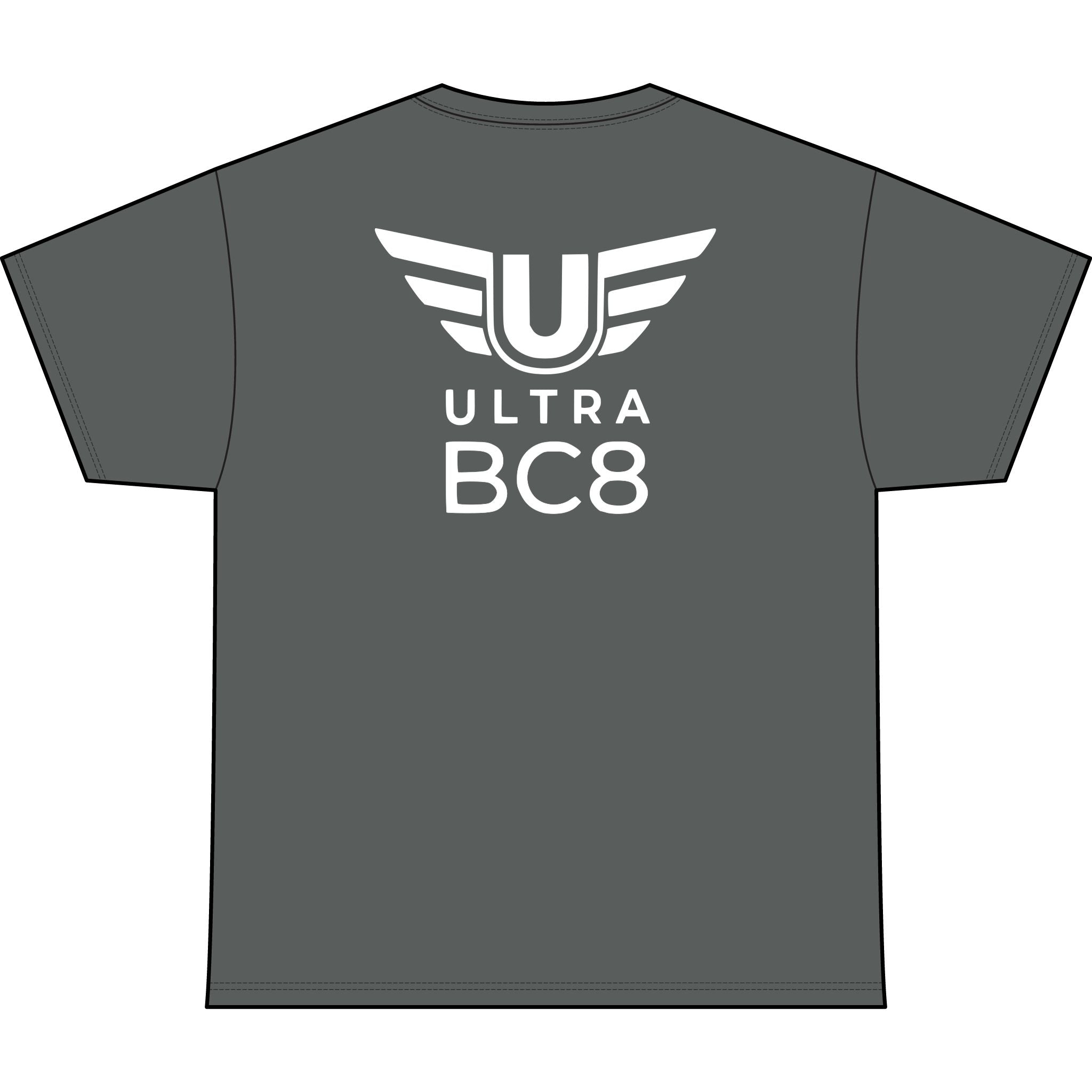 SW_Ultra BC8 Logo Performance Tee — Front & Back Design White Font
