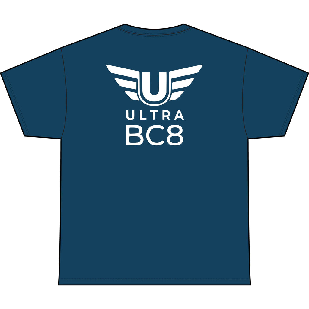 SW_Ultra BC8 Logo Performance Tee — Front & Back Design White Font