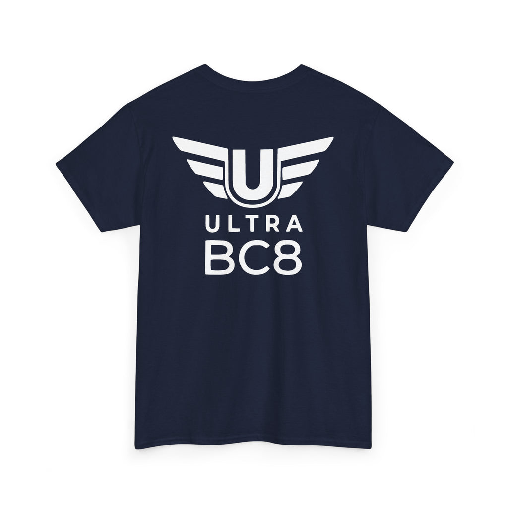 SW_Ultra BC8 Logo Tee - Front and Back Print - White Font - 100% Cotton
