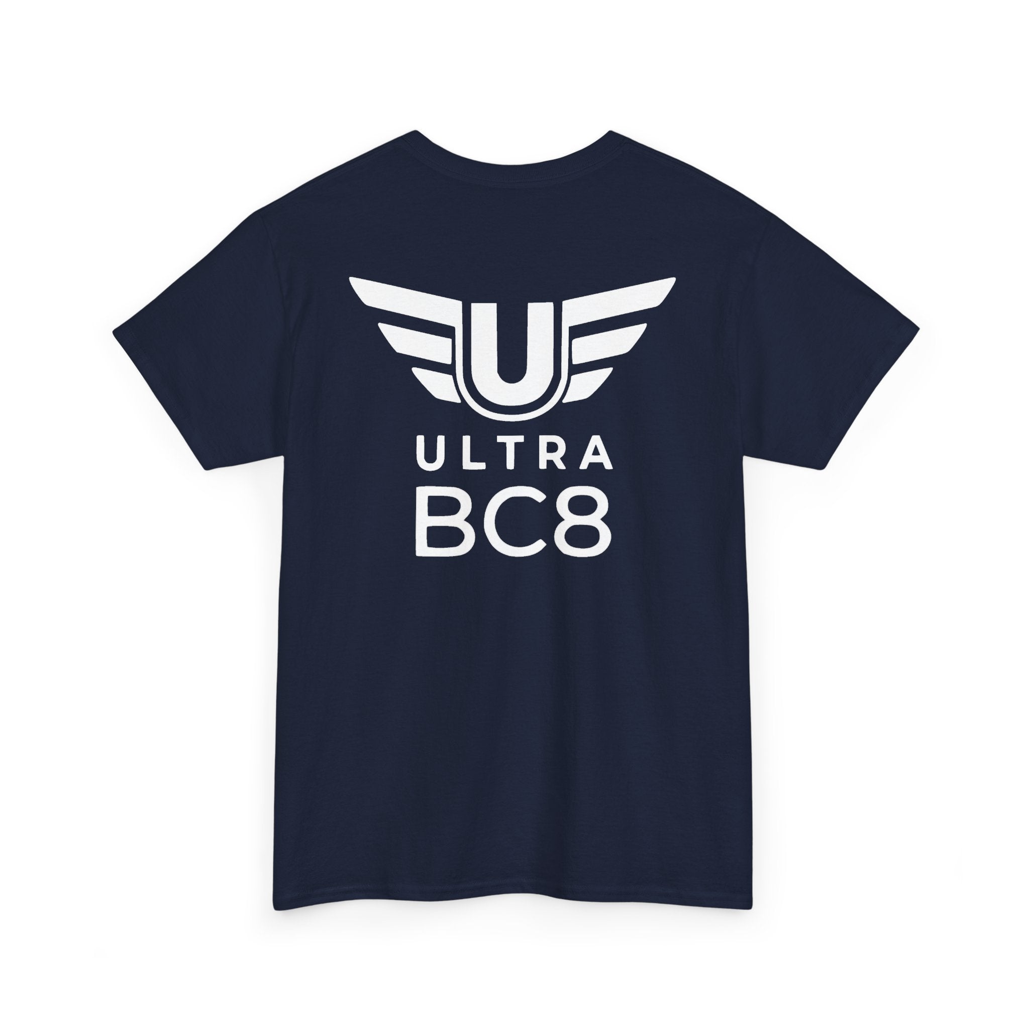 SW_Ultra BC8 Logo Tee - Front and Back Print - White Font - 100% Cotton