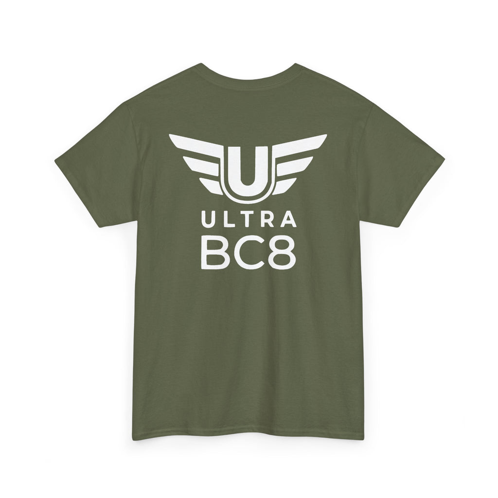 SW_Ultra BC8 Logo Tee - Front and Back Print - White Font - 100% Cotton