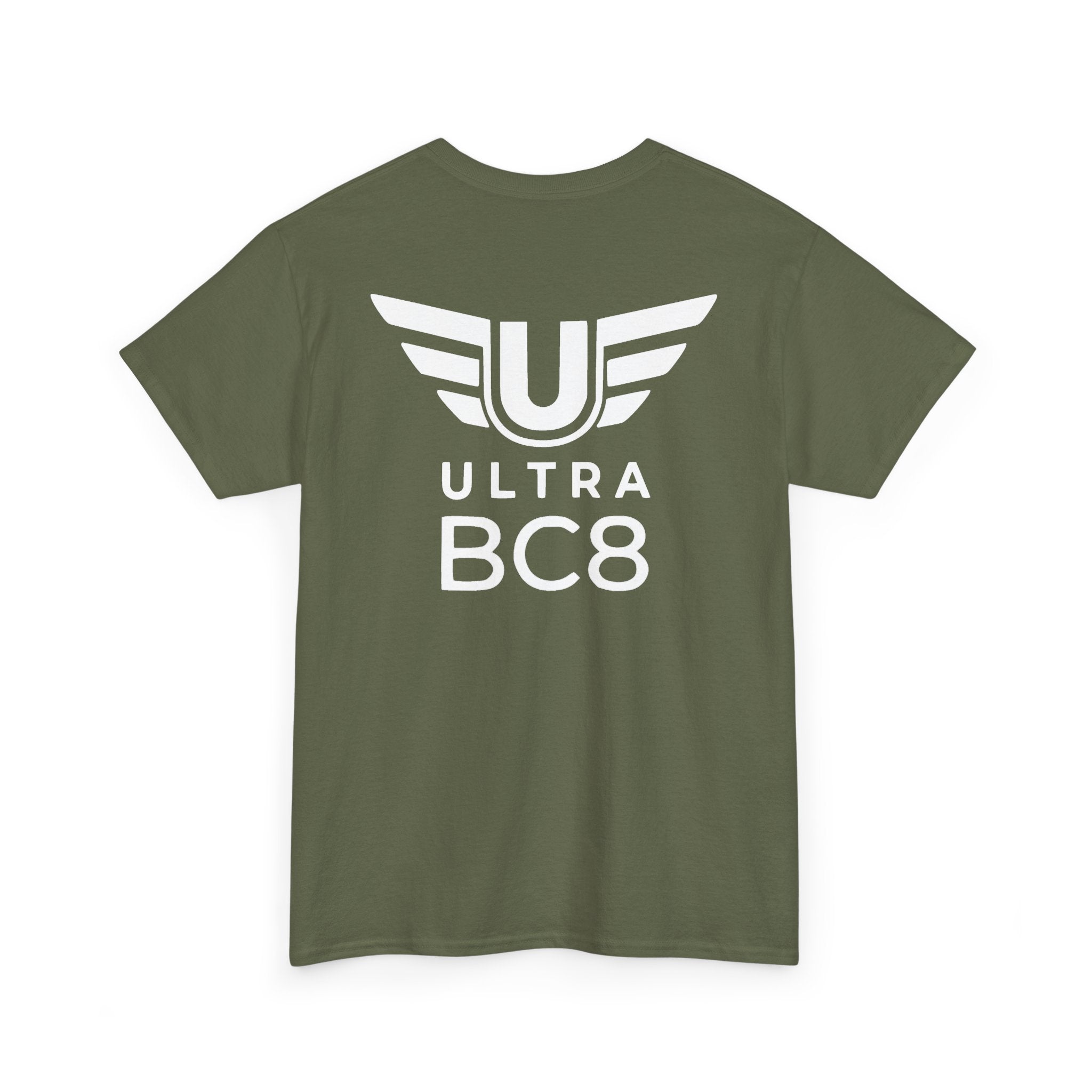 SW_Ultra BC8 Logo Tee - Front and Back Print - White Font - 100% Cotton