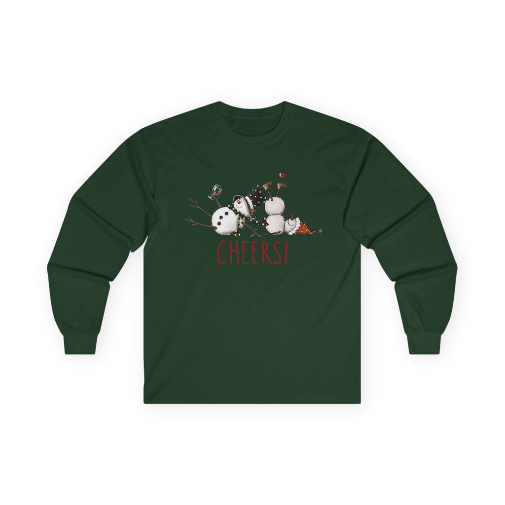 Cheers to Tipsy Snowman BFFs! Perfect Long Sleeve T-shirt, Tee, Holiday Fun, Winter Wear, Christmas, Festive, Party Tops, Best Friends