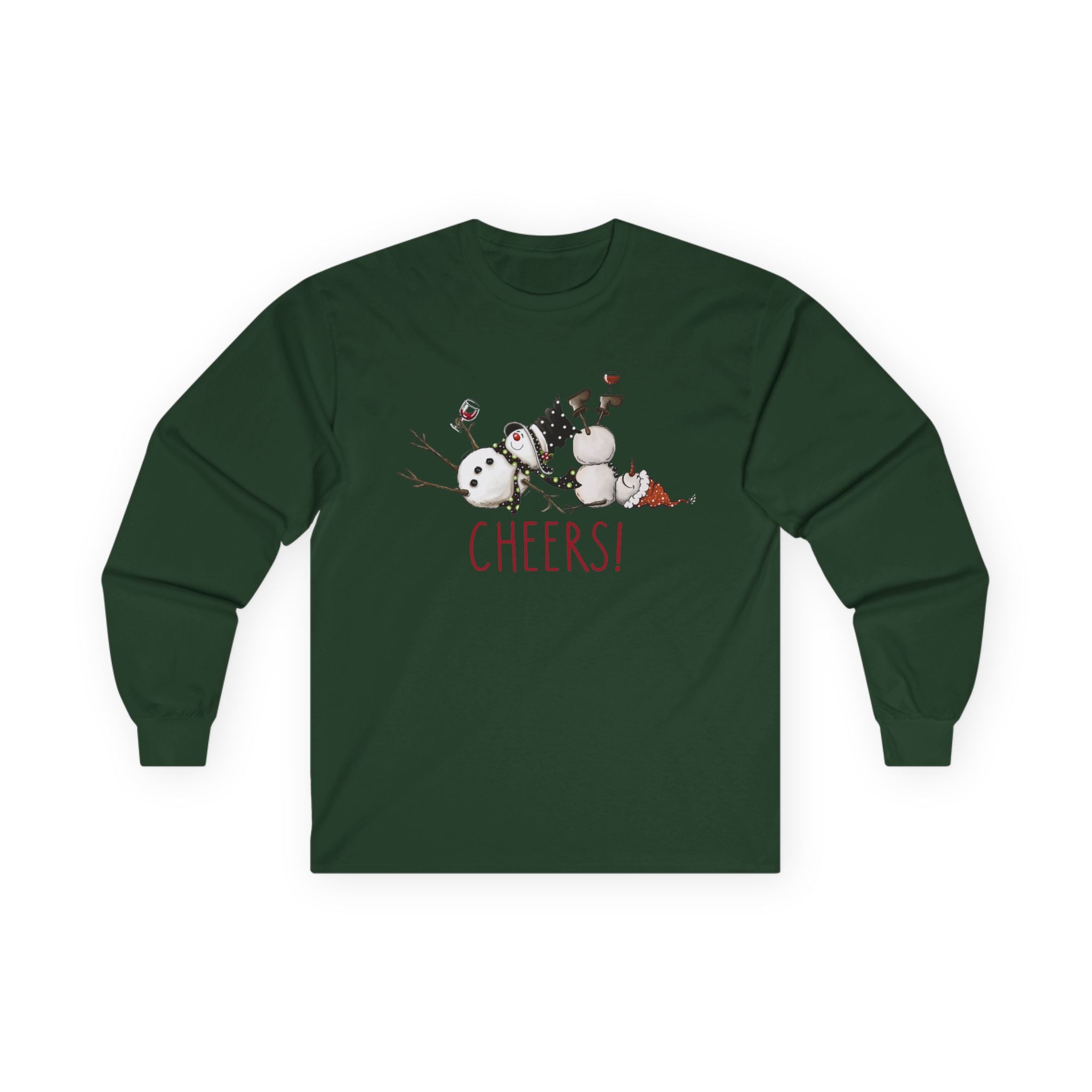 Cheers to Tipsy Snowman BFFs! Perfect Long Sleeve T-shirt, Tee, Holiday Fun, Winter Wear, Christmas, Festive, Party Tops, Best Friends
