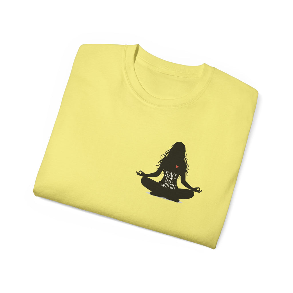 Peace Lives Within - Meditation T-Shirt - Yoga & Mindfulness Tee - Silhouette Design Series