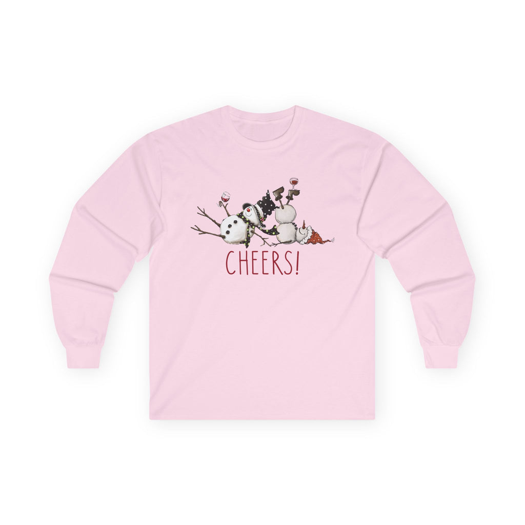 Cheers to Tipsy Snowman BFFs! Perfect Long Sleeve T-shirt, Tee, Holiday Fun, Winter Wear, Christmas, Festive, Party Tops, Best Friends