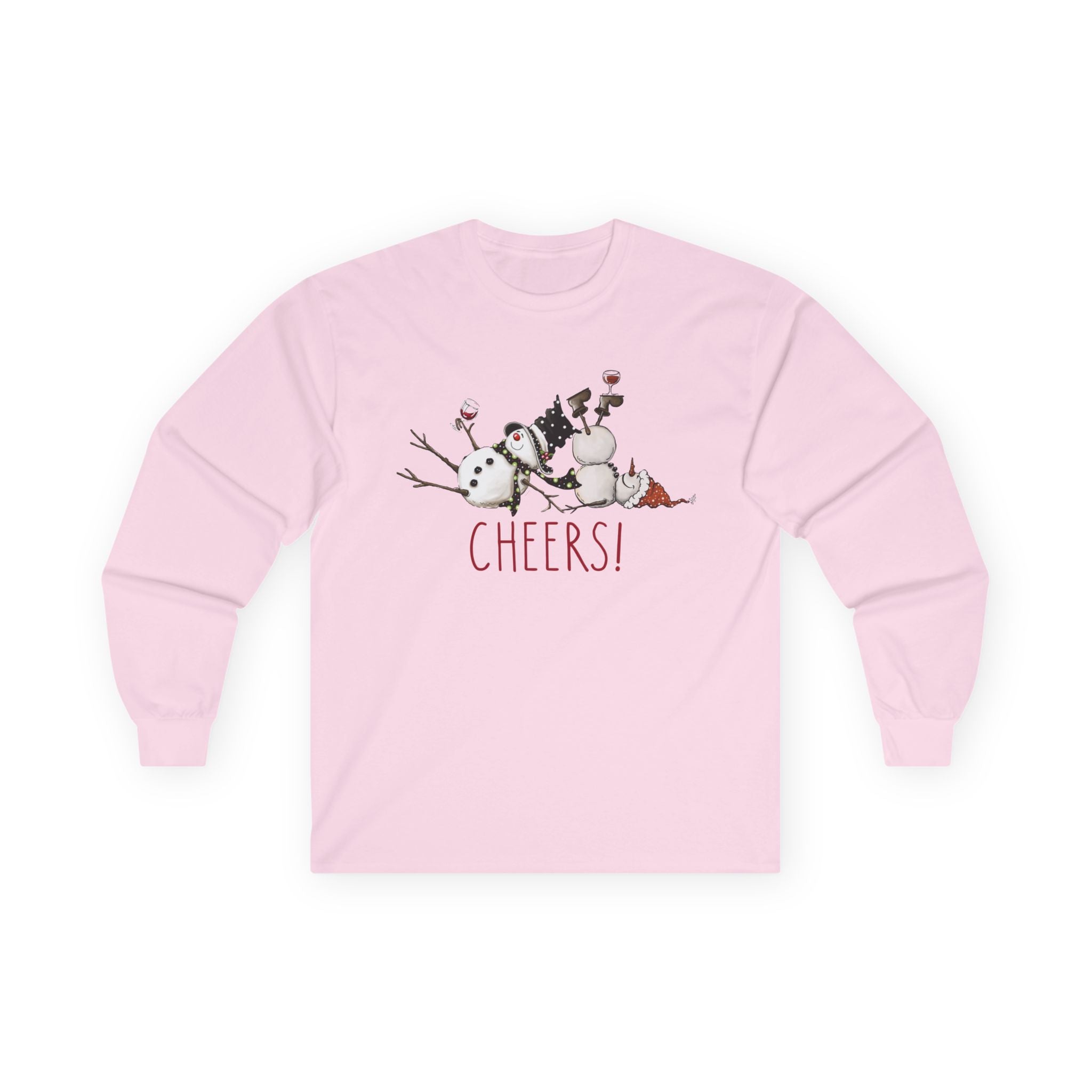 Cheers to Tipsy Snowman BFFs! Perfect Long Sleeve T-shirt, Tee, Holiday Fun, Winter Wear, Christmas, Festive, Party Tops, Best Friends