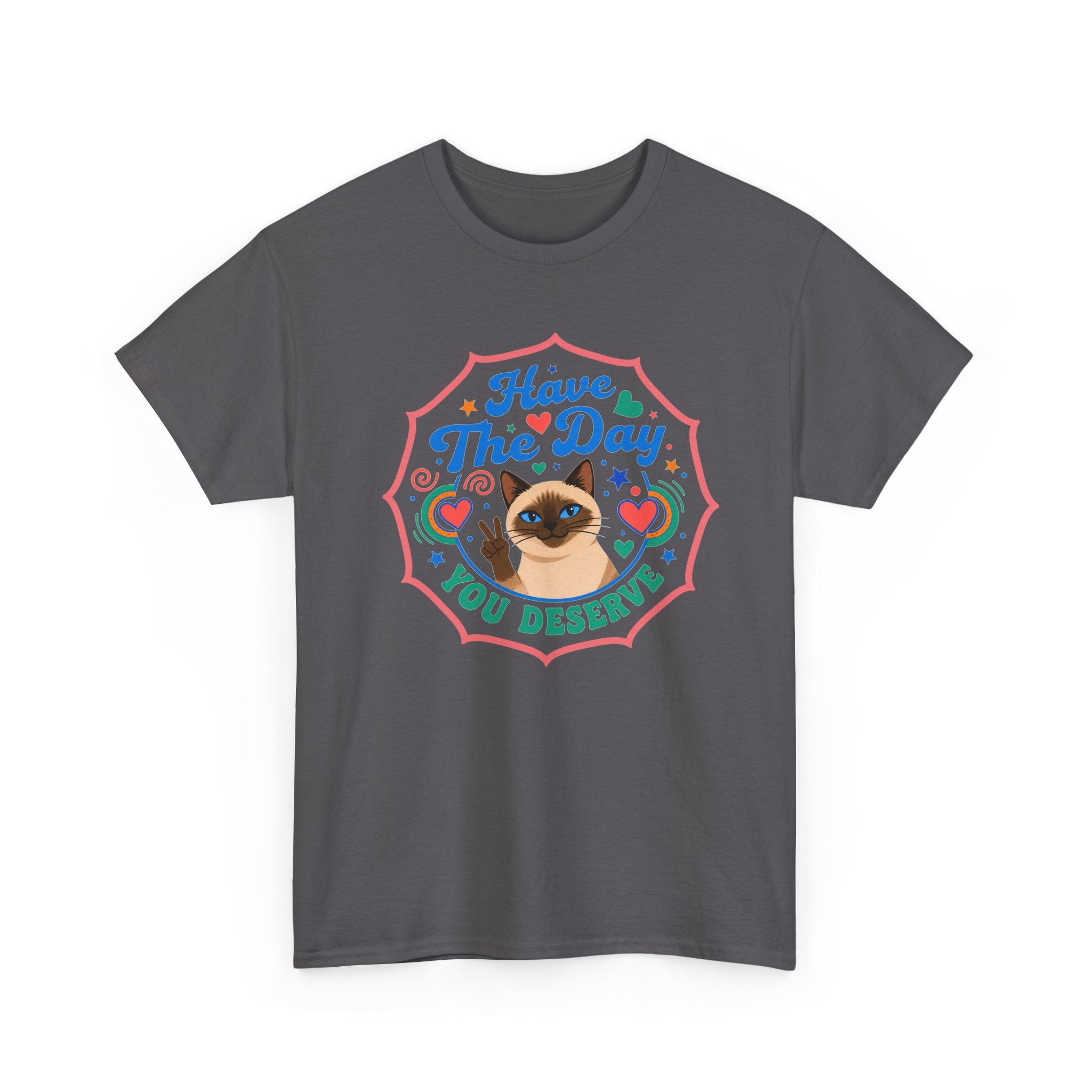 Have The Day You Deserve - Vintage Cat Tee (Good Vibes) - Fun Attire