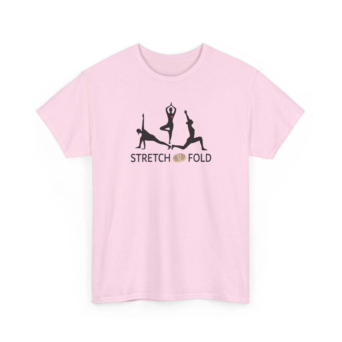 Yoga Pose Silhouettes Stretch and Fold Tee - Pilates Fitness for Sourdough Bakers and more! Silhouette Design Series