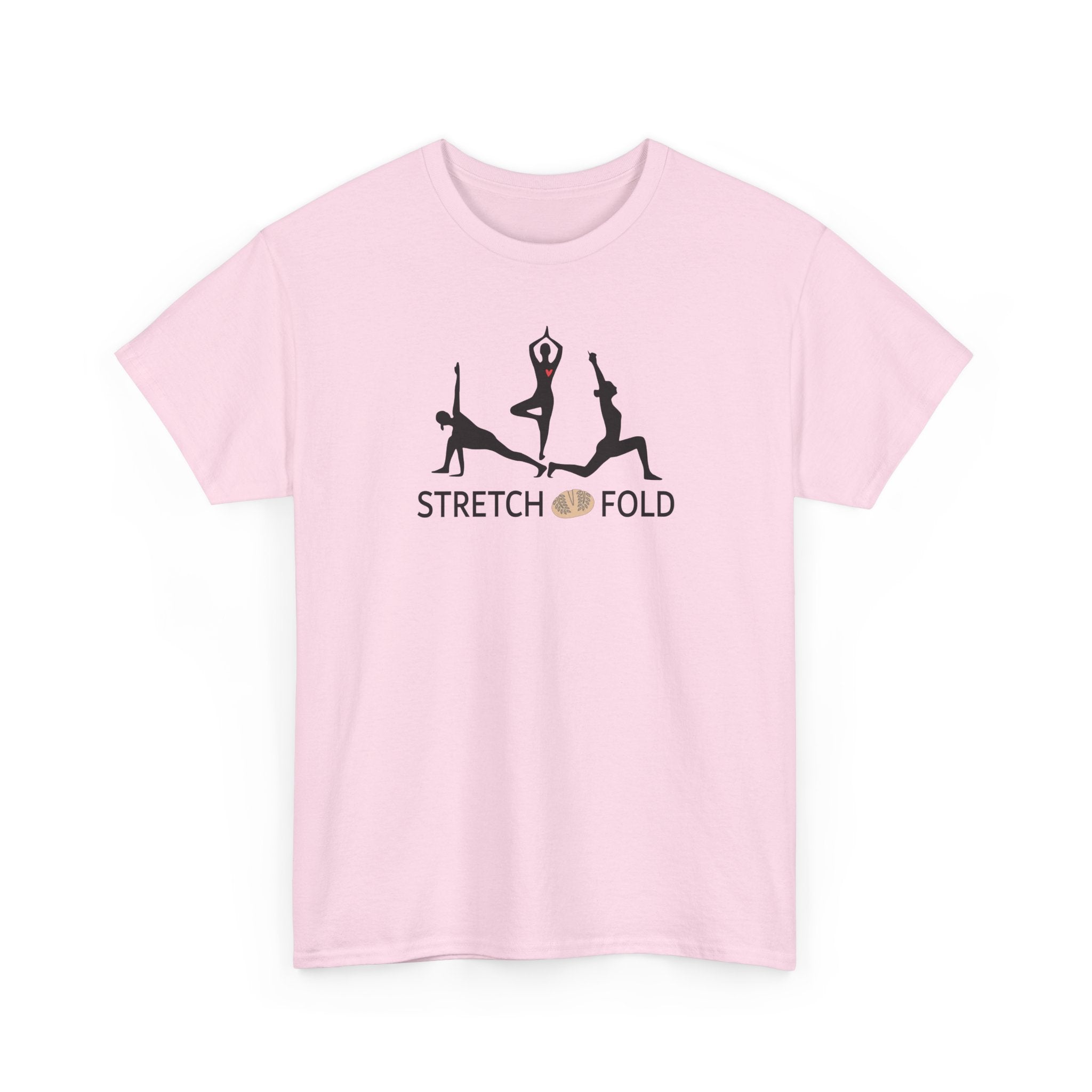 Yoga Pose Silhouettes Stretch and Fold Tee - Pilates Fitness for Sourdough Bakers and more! Silhouette Design Series