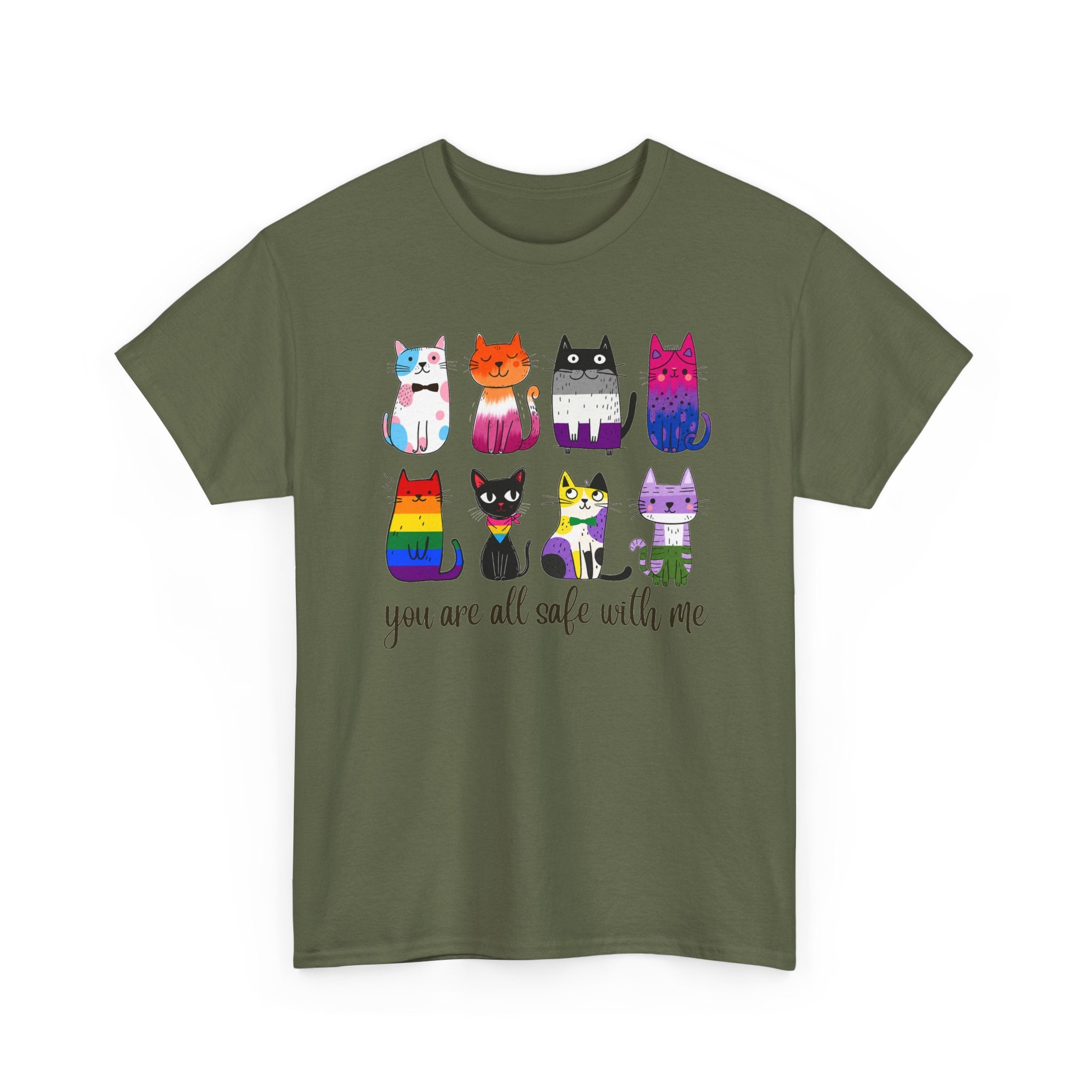 You Are All Safe With Me Cat T-Shirt — Cute Cats Representing ALL Lifestyles