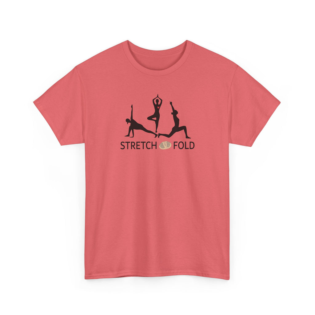 Yoga Pose Silhouettes Stretch and Fold Tee - Pilates Fitness for Sourdough Bakers and more! Silhouette Design Series