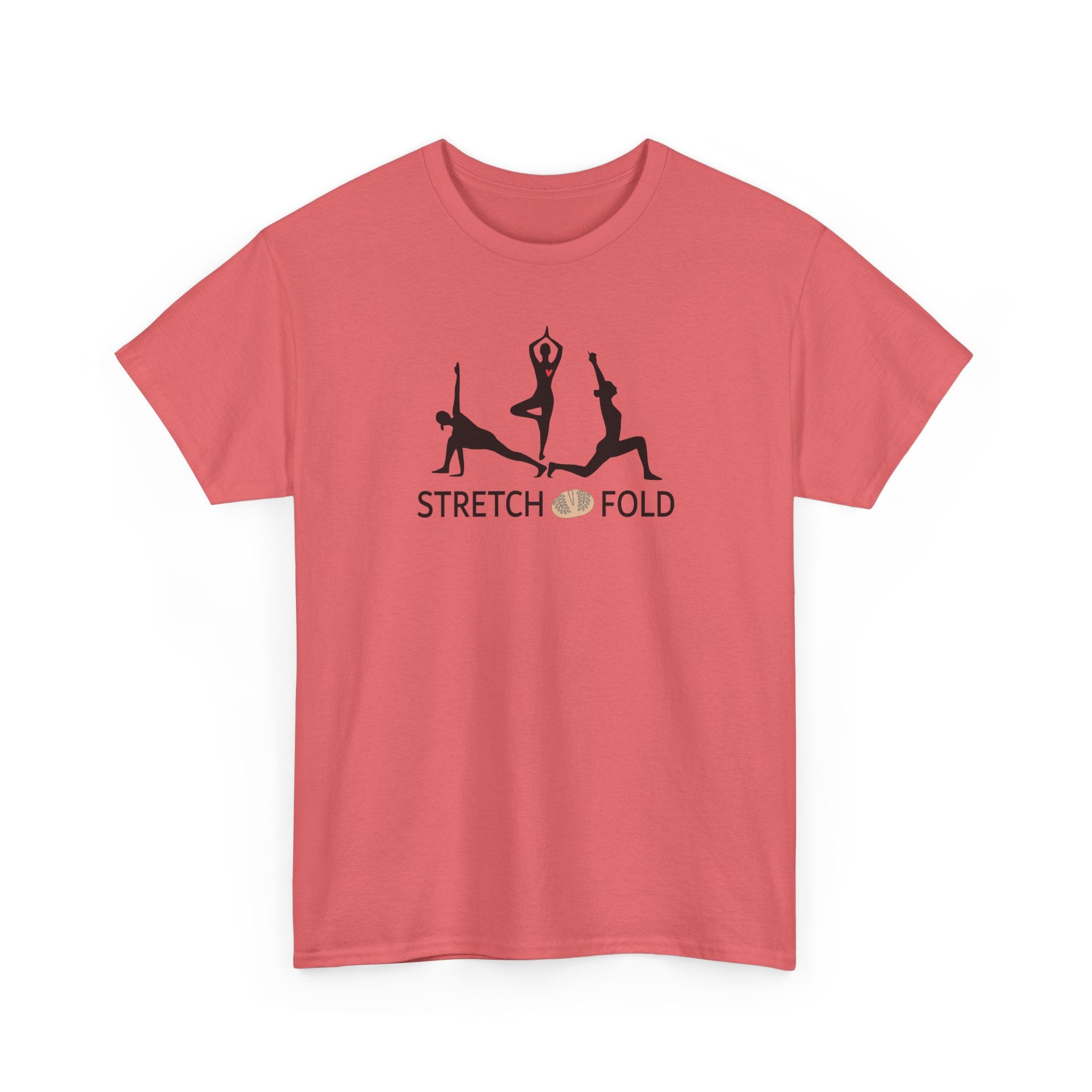 Yoga Pose Silhouettes Stretch and Fold Tee - Pilates Fitness for Sourdough Bakers and more! Silhouette Design Series