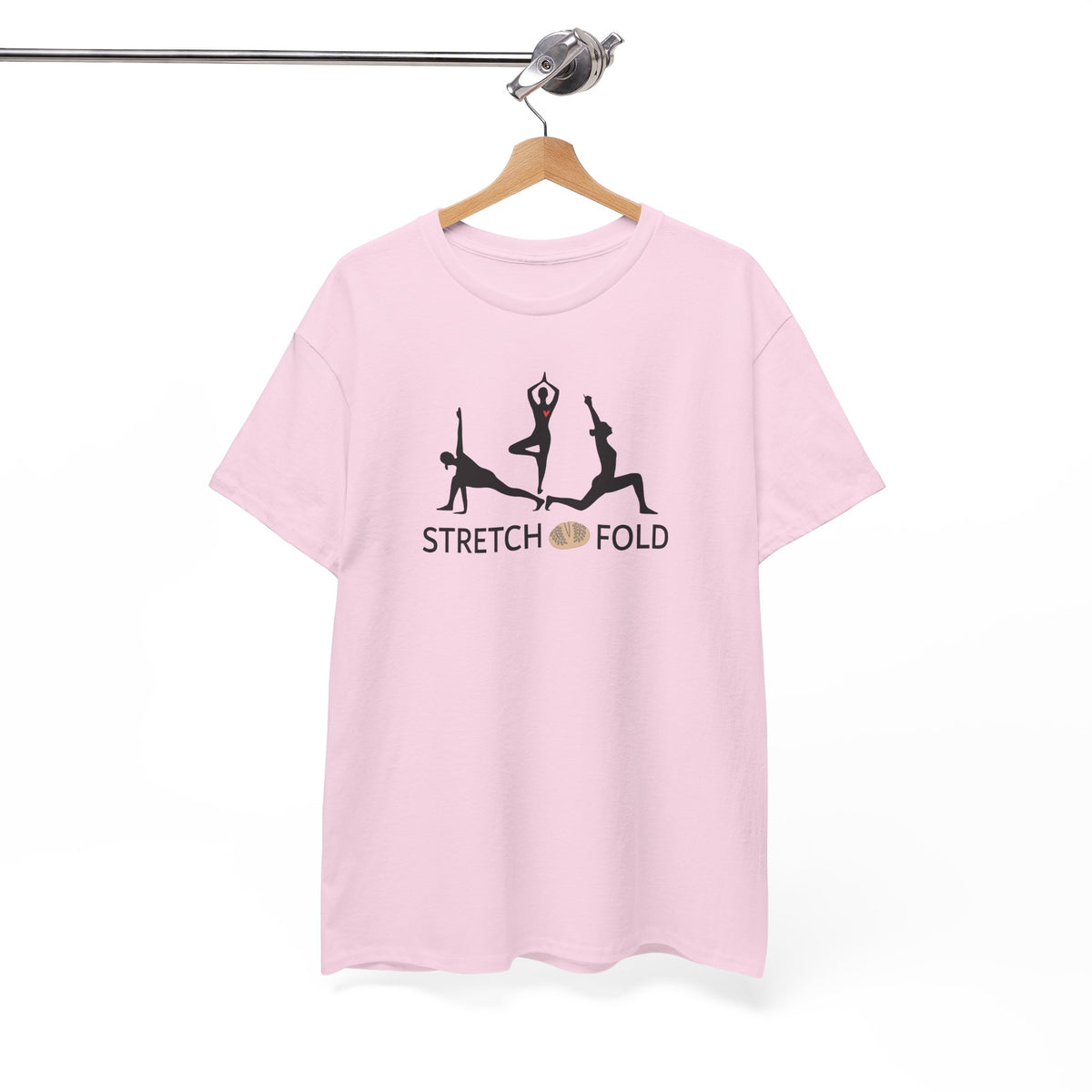 Yoga Pose Silhouettes Stretch and Fold Tee - Pilates Fitness for Sourdough Bakers and more! Silhouette Design Series
