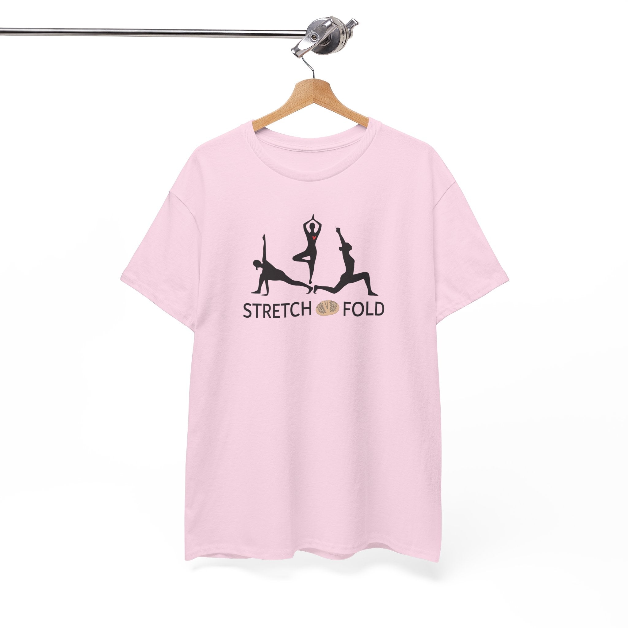 Yoga Pose Silhouettes Stretch and Fold Tee - Pilates Fitness for Sourdough Bakers and more! Silhouette Design Series