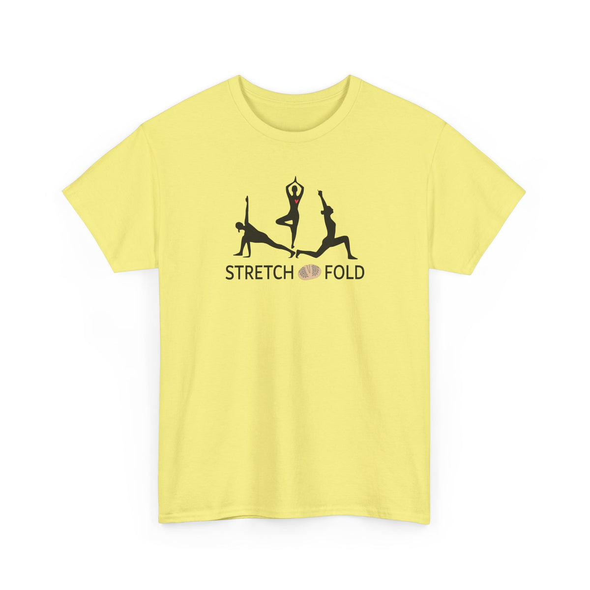Yoga Pose Silhouettes Stretch and Fold Tee - Pilates Fitness for Sourdough Bakers and more! Silhouette Design Series