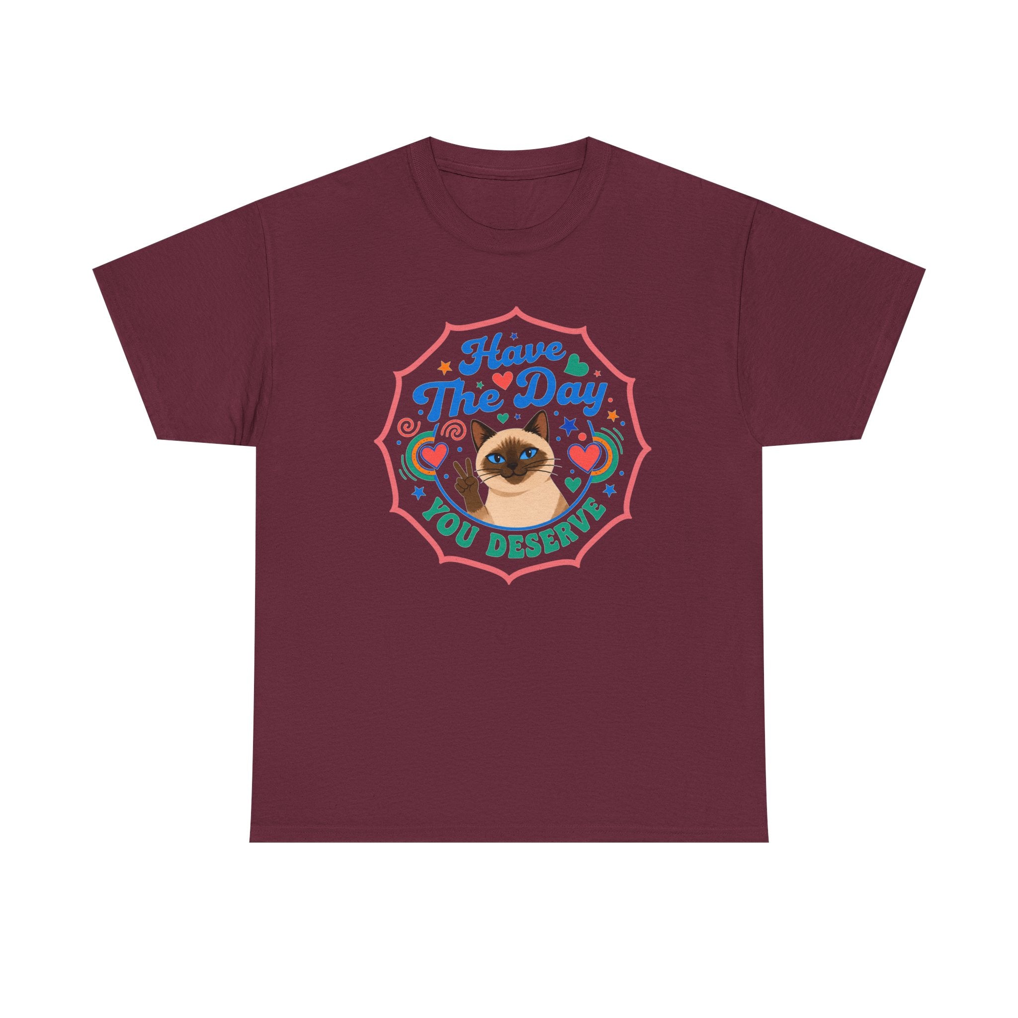 Have The Day You Deserve - Vintage Cat Tee (Good Vibes) - Fun Attire