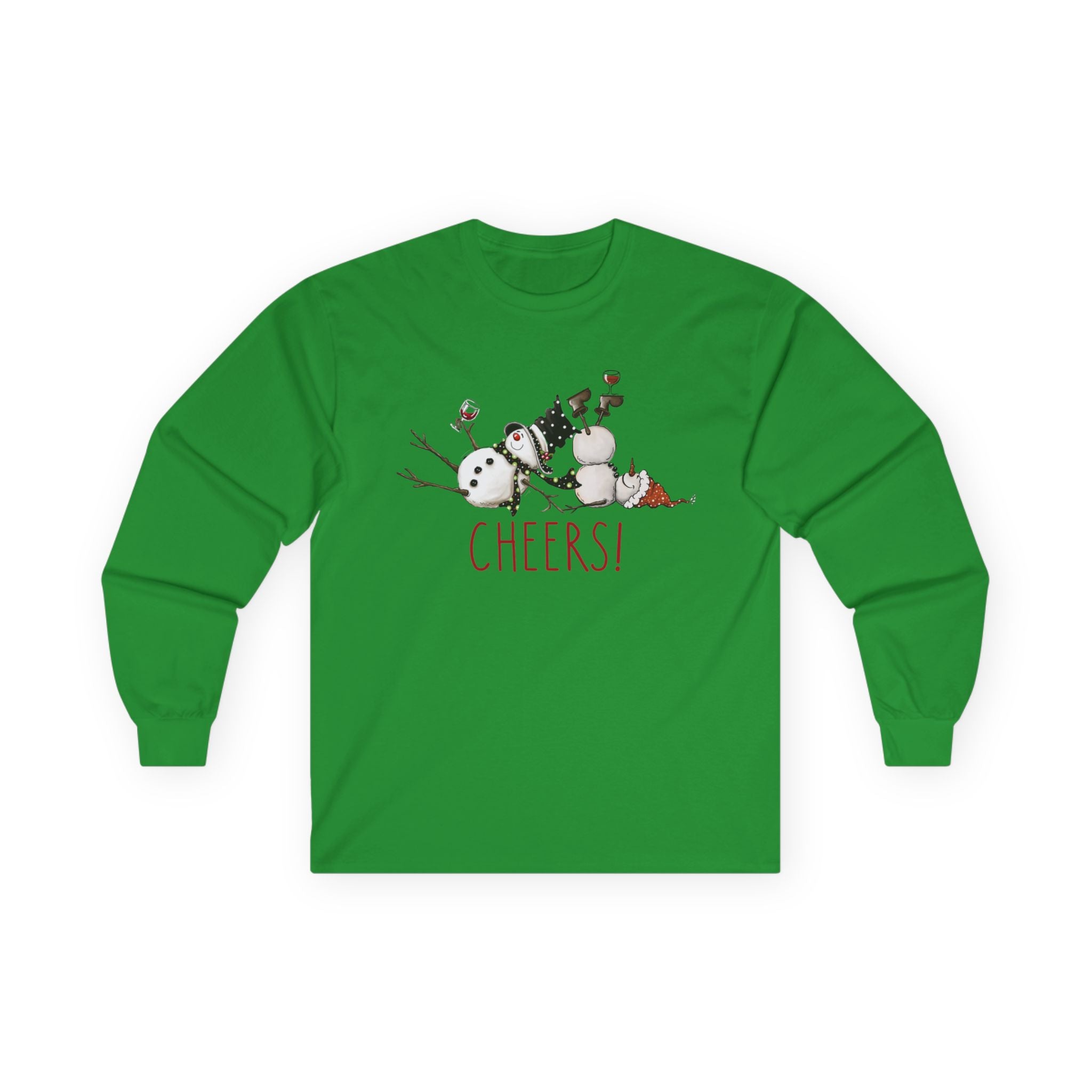 Cheers to Tipsy Snowman BFFs! Perfect Long Sleeve T-shirt, Tee, Holiday Fun, Winter Wear, Christmas, Festive, Party Tops, Best Friends