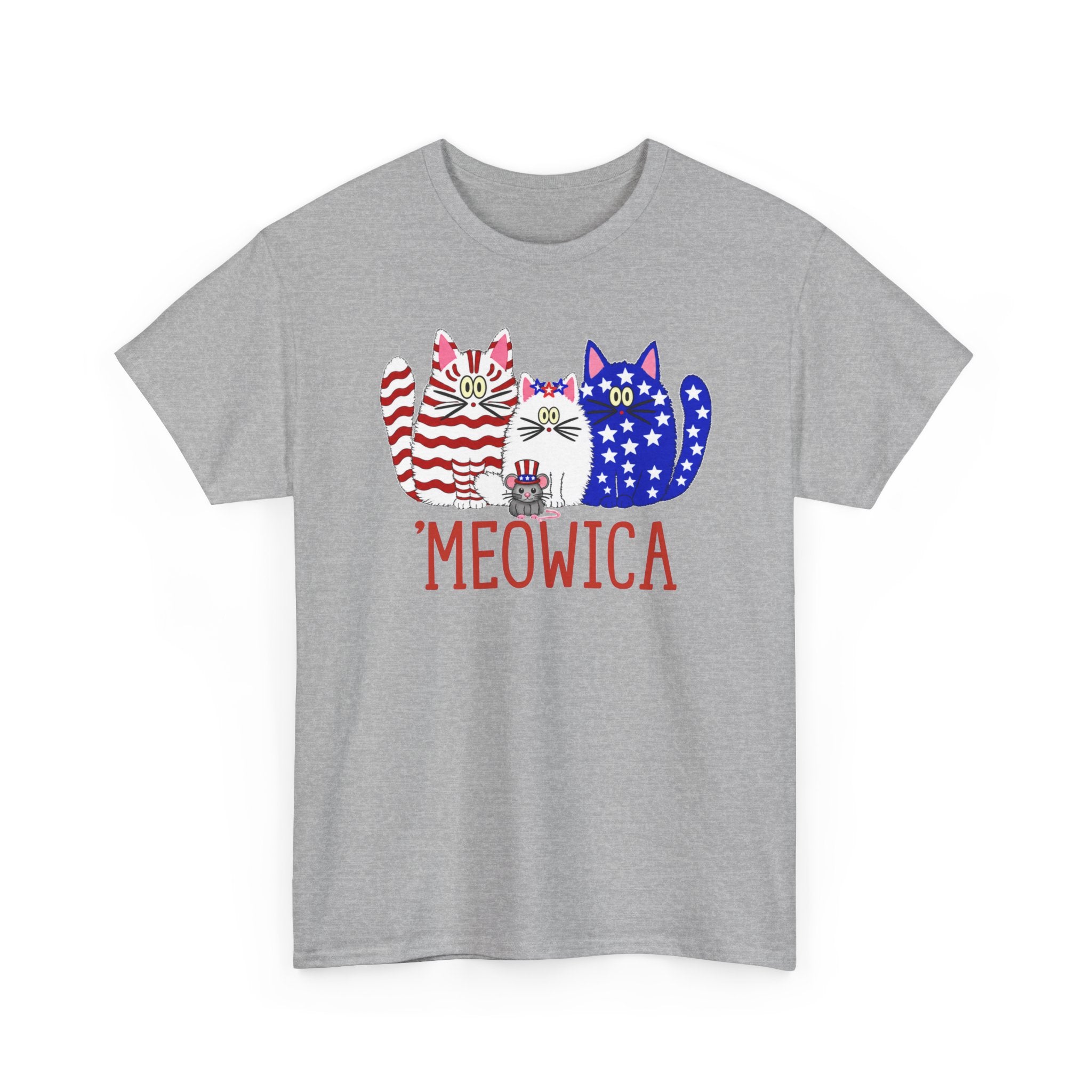 'Meowica Patriotic Cat T-Shirt - Fourth of July USA Cats - Festive and Fun Apparel