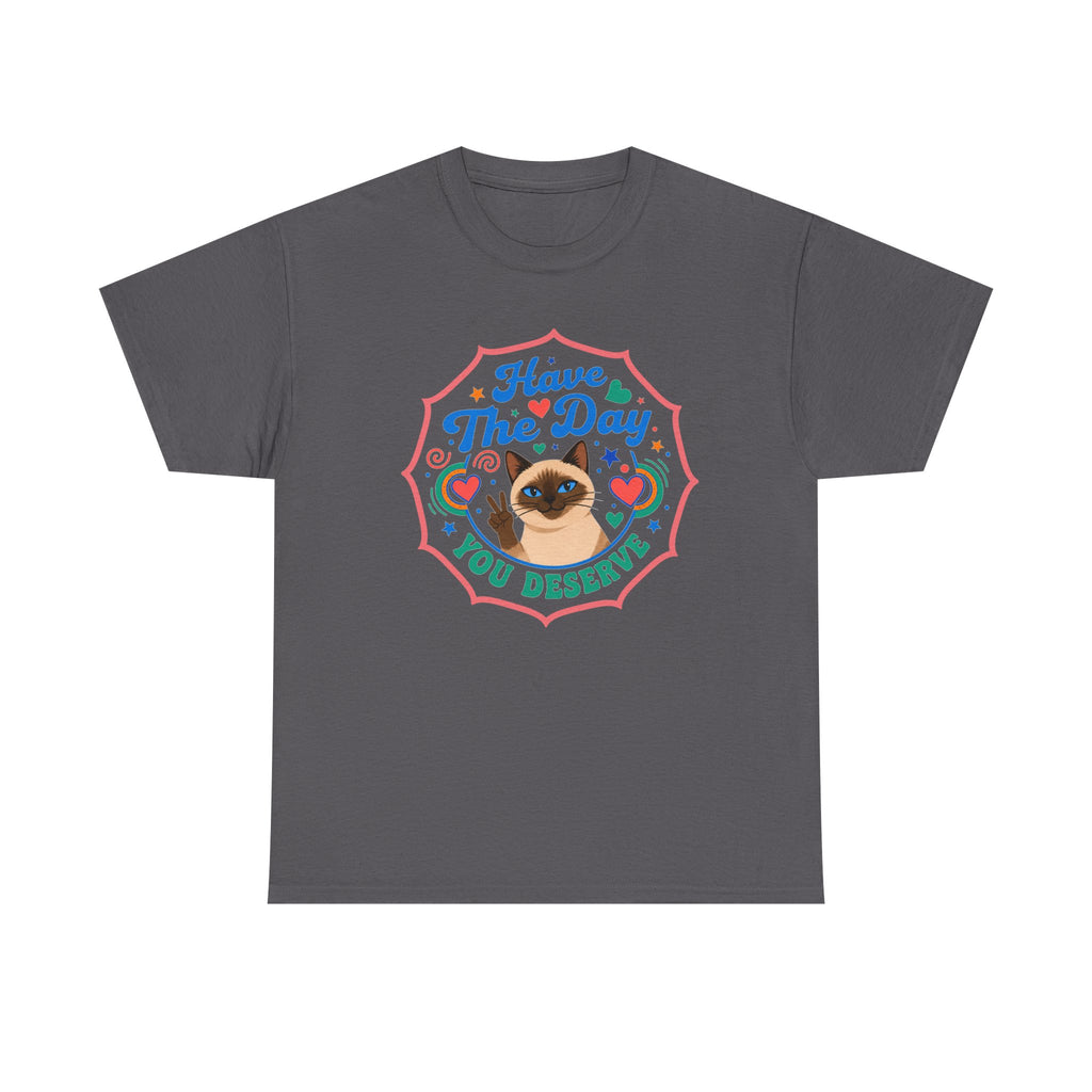 Have The Day You Deserve - Vintage Cat Tee (Good Vibes) - Fun Attire