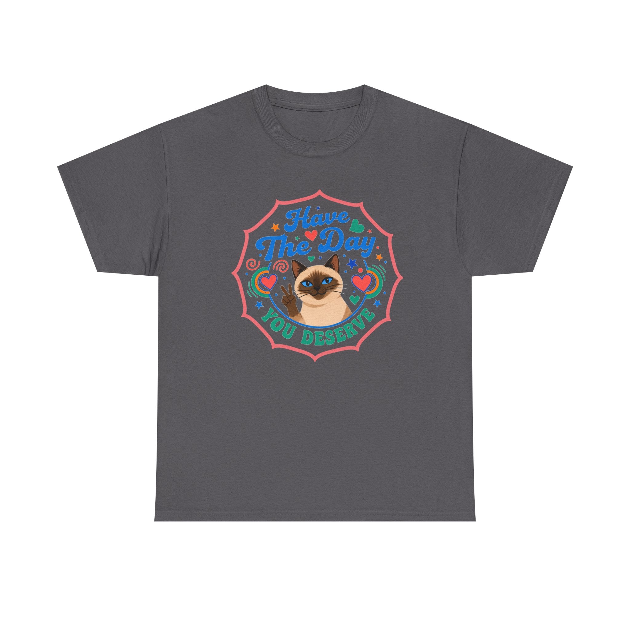 Have The Day You Deserve - Vintage Cat Tee (Good Vibes) - Fun Attire